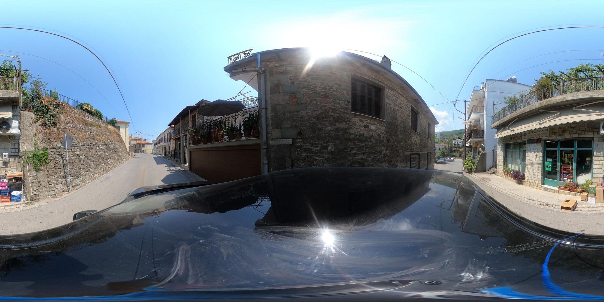 Street view near Hotel Χαραυγή, Zagorá — © geraki (CC BY-SA · Mapillary)