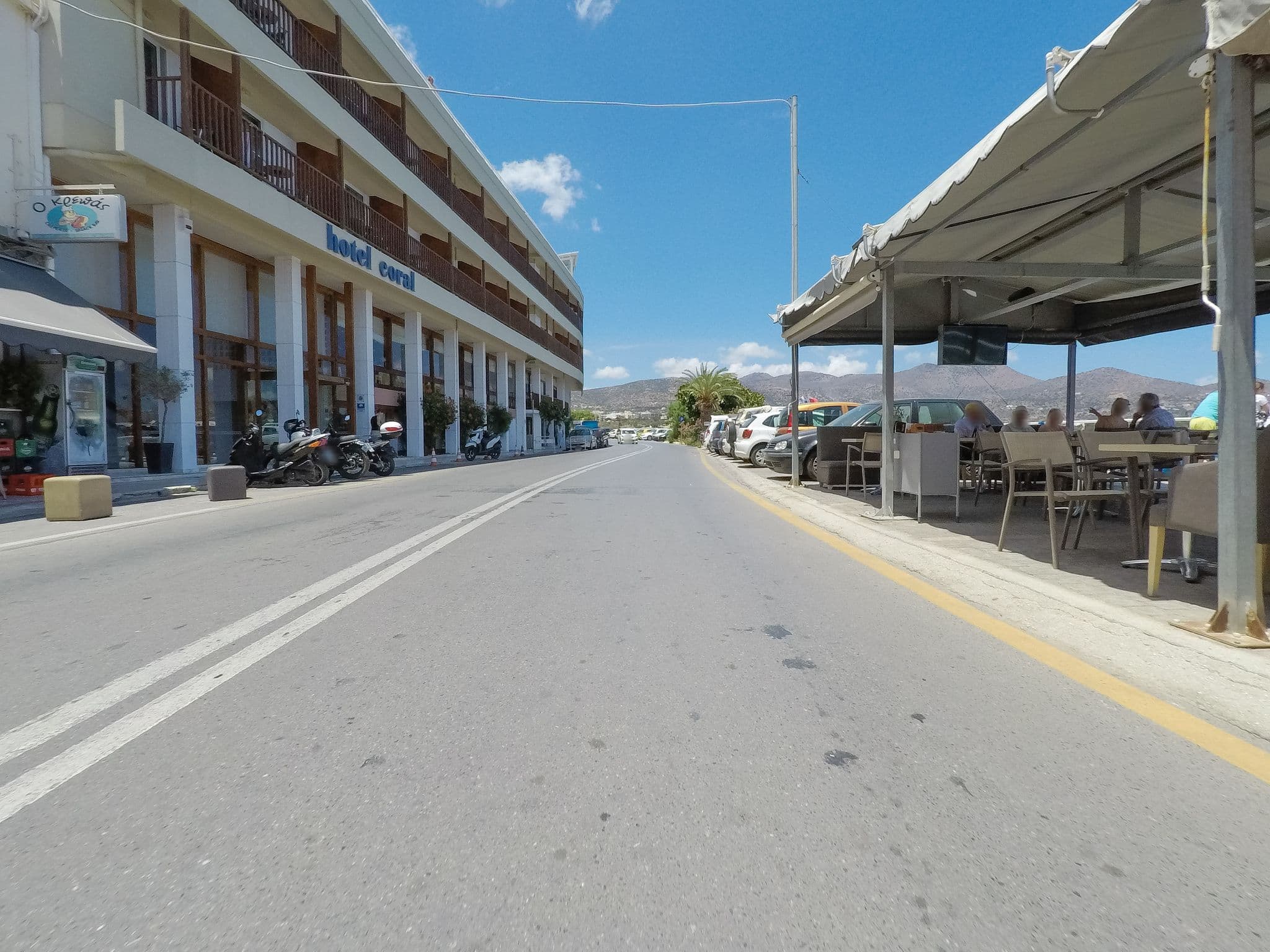Street view near Théa Pool, Ágios Nikólaos — © esario (CC BY-SA · Mapillary)