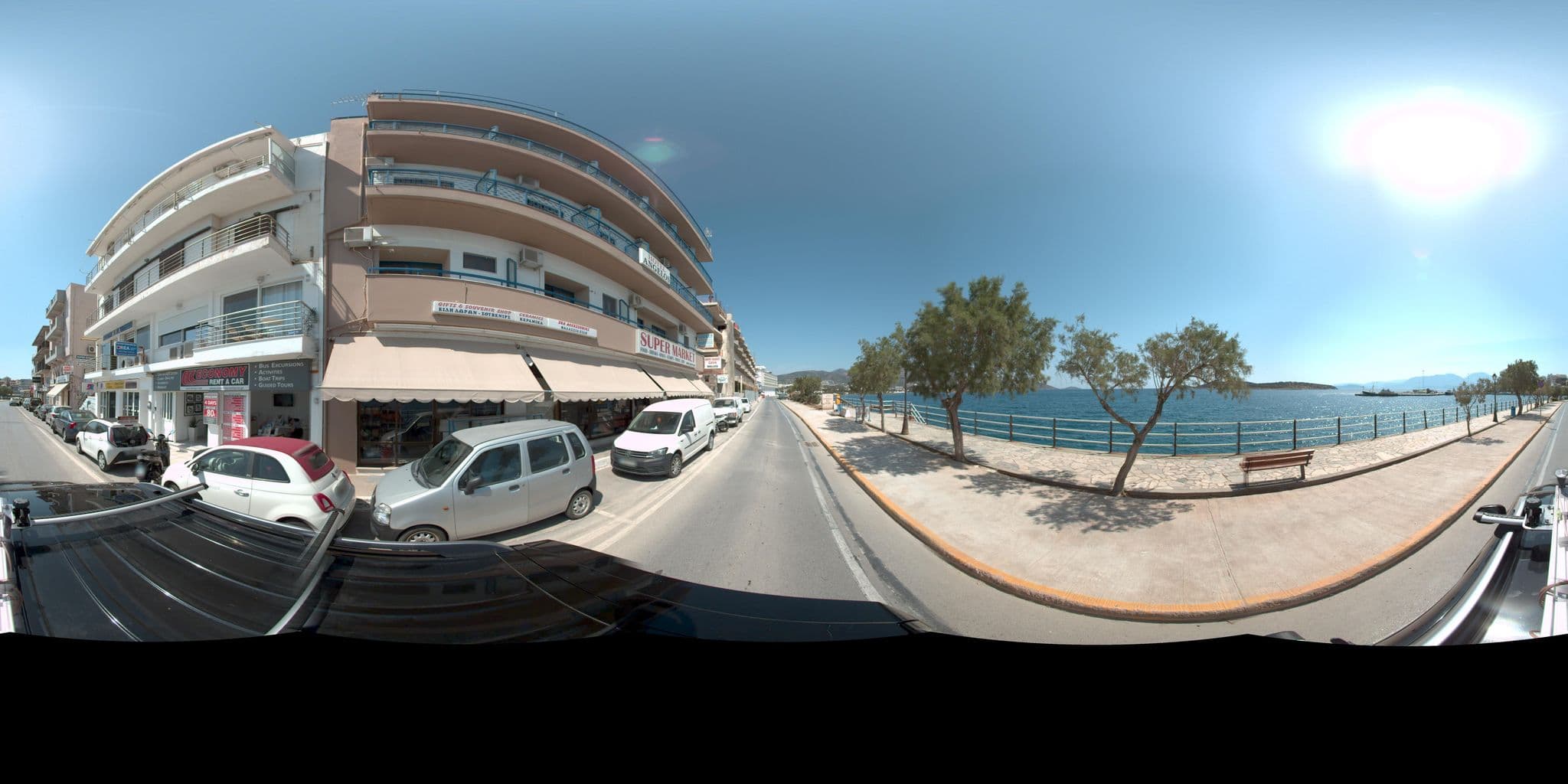 Street view near Angeliki's Apartments, Ágios Nikólaos — © Vagelis (CC BY-SA · Mapillary)