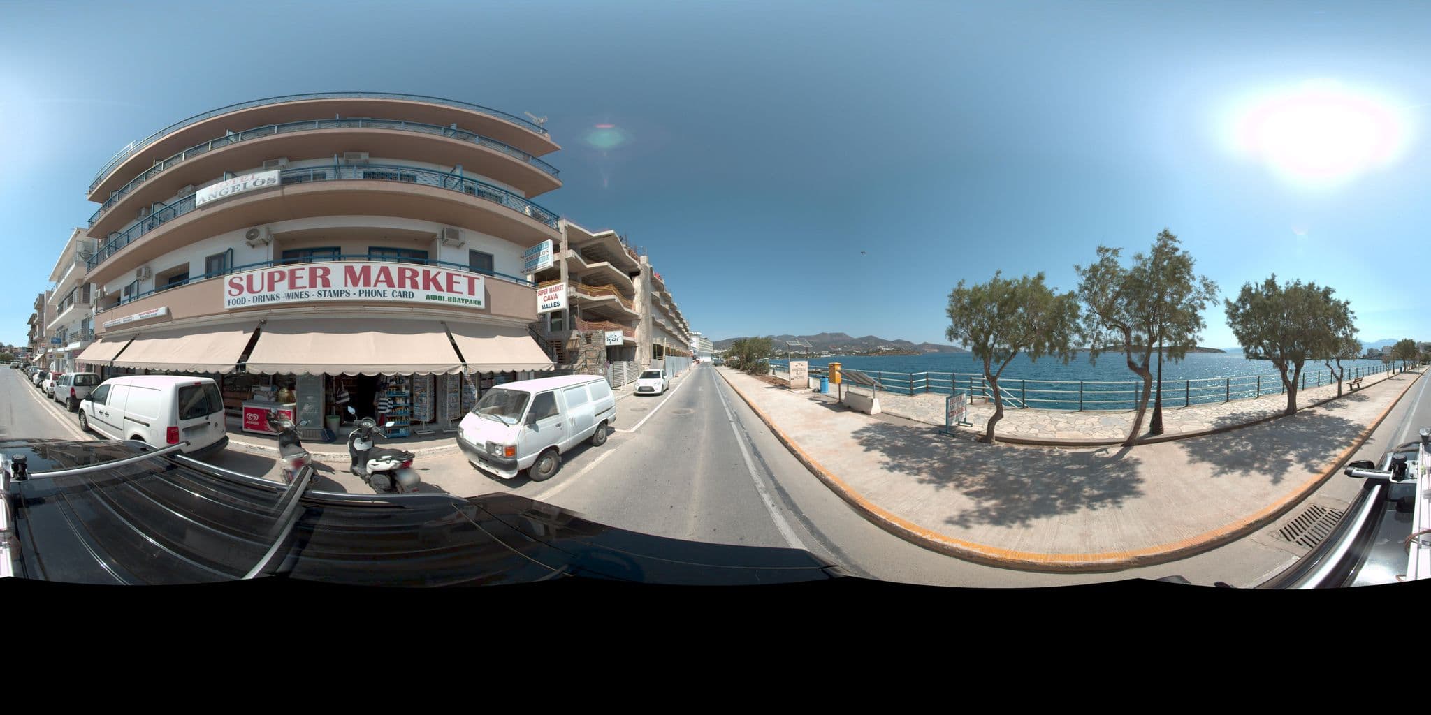 Street view near Infinity pool Hermes Hotel, Ágios Nikólaos — © Vagelis (CC BY-SA · Mapillary)