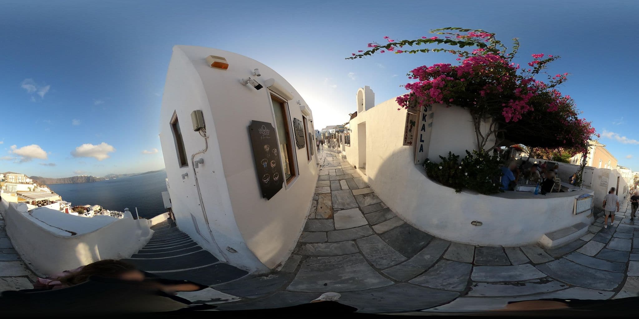 Street view near Thea Cave Studios, Oía — © efikour (CC BY-SA · Mapillary)