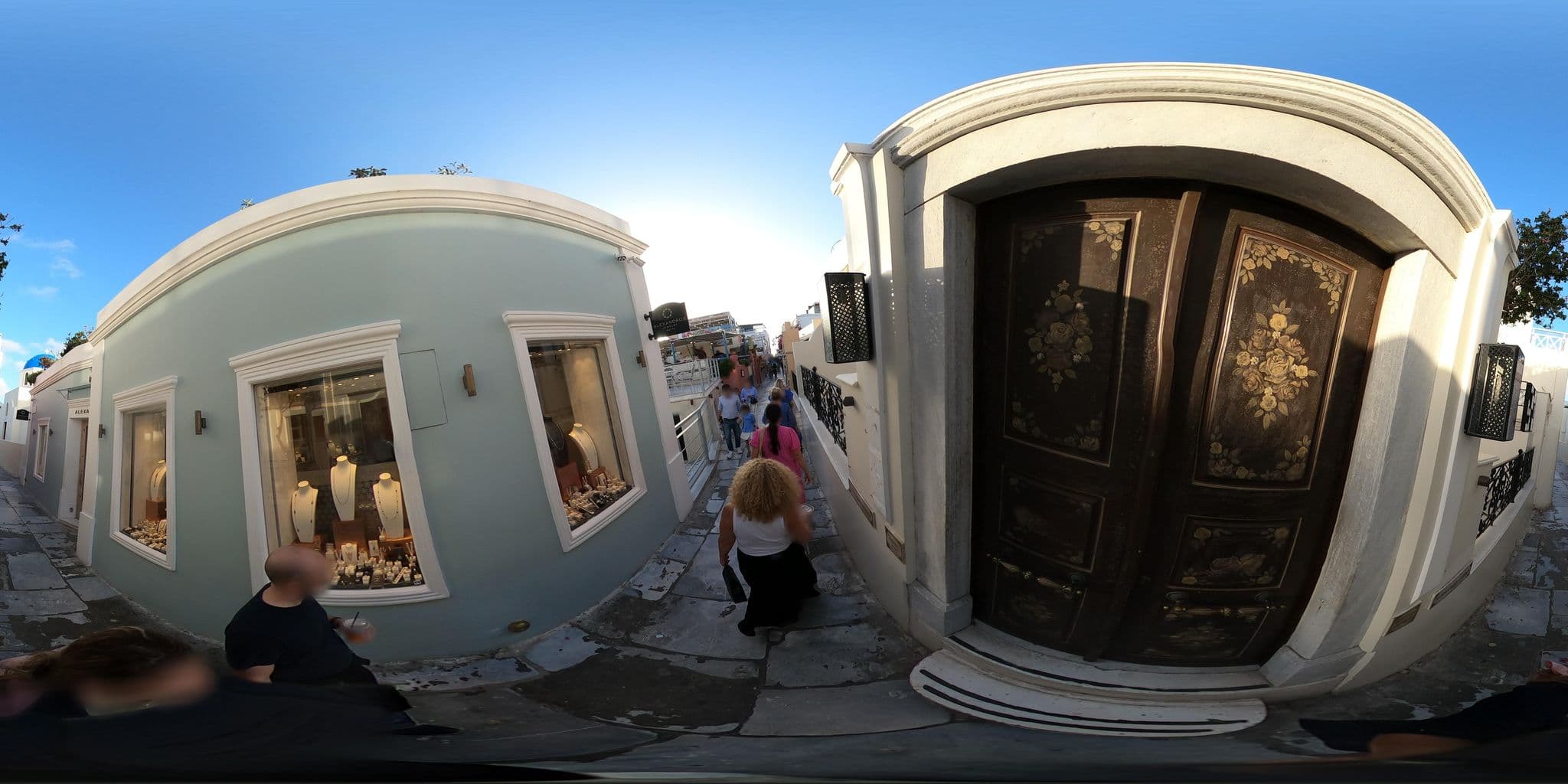 Street view near Aethrio Hotel, Oía — © efikour (CC BY-SA · Mapillary)