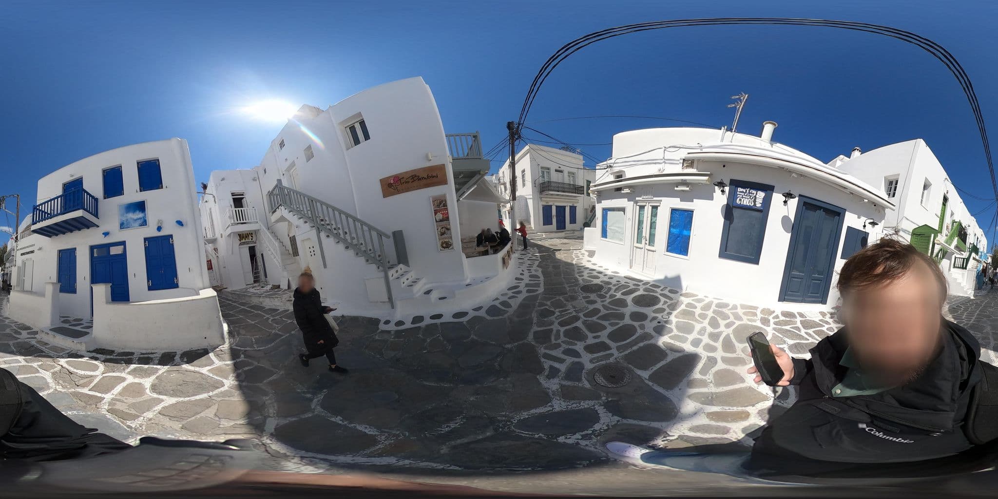 Street view near Alana Pension, Mykonos — © efikour (CC BY-SA · Mapillary)