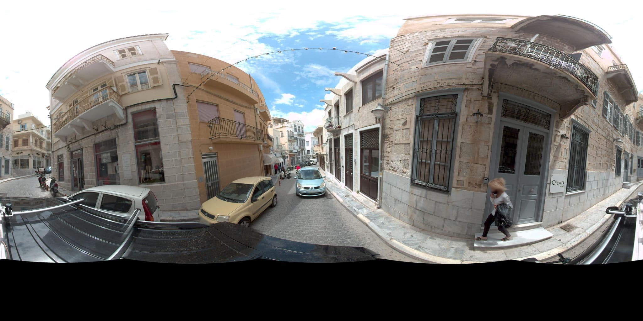 Street view near Naves Suites, Ermoúpolis — © MarianPanagiotopoulou (CC BY-SA · Mapillary)