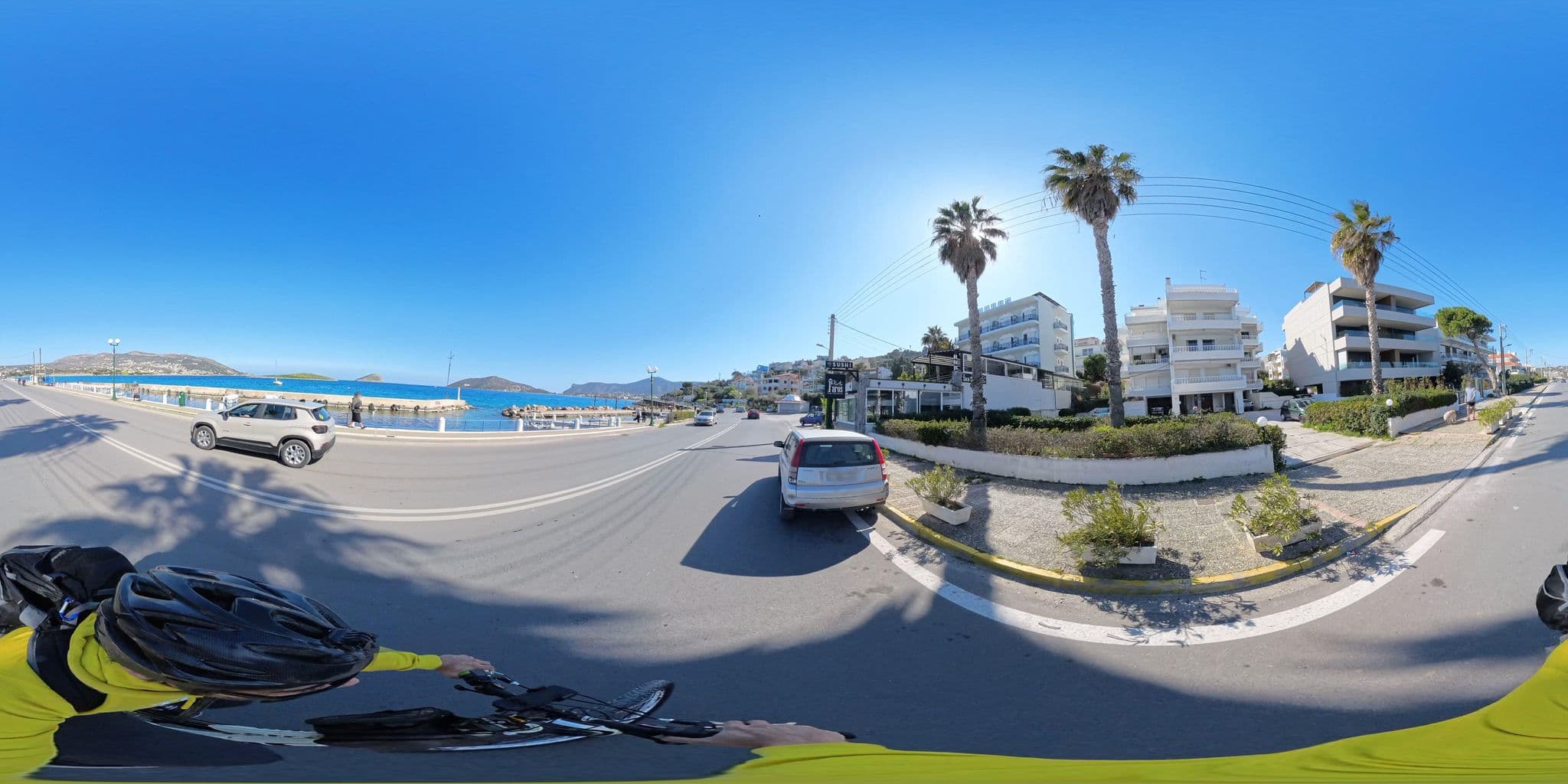 Street view near Kiani Akti Hotel, Limín Mesoyaías — © NickGar (CC BY-SA · Mapillary)