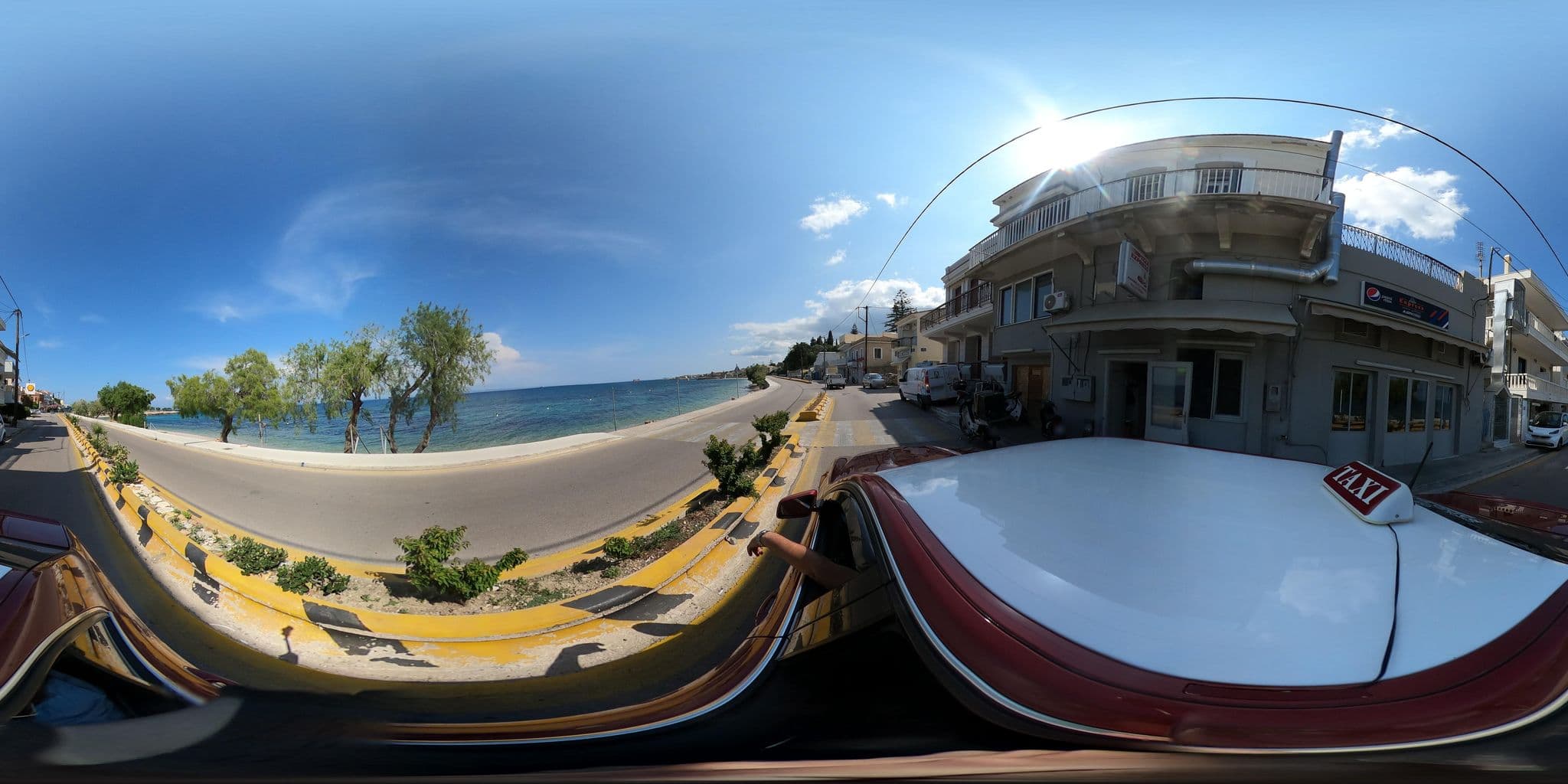 Street view near Agia Markella Hotel, Vrontádos — © efikour (CC BY-SA · Mapillary)