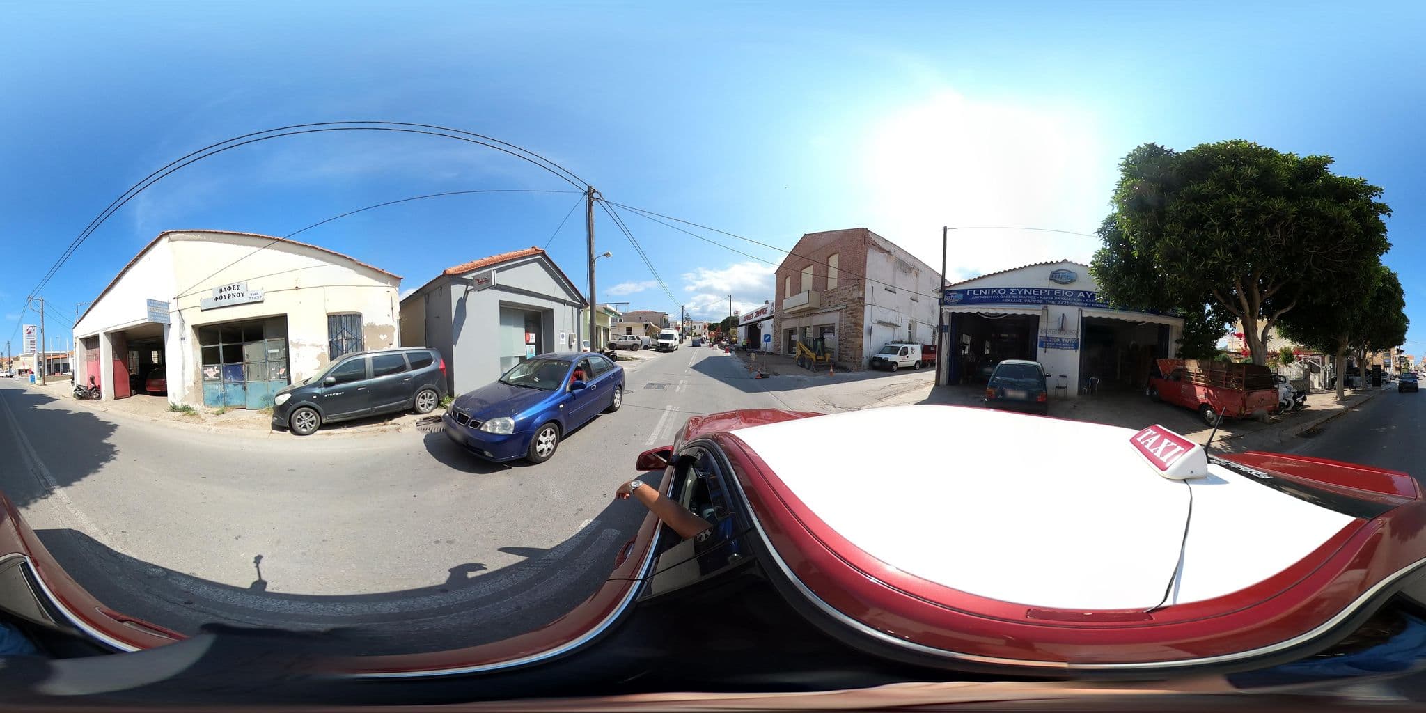 Street view near Omhros Rental Rooms, Chios — © efikour (CC BY-SA · Mapillary)