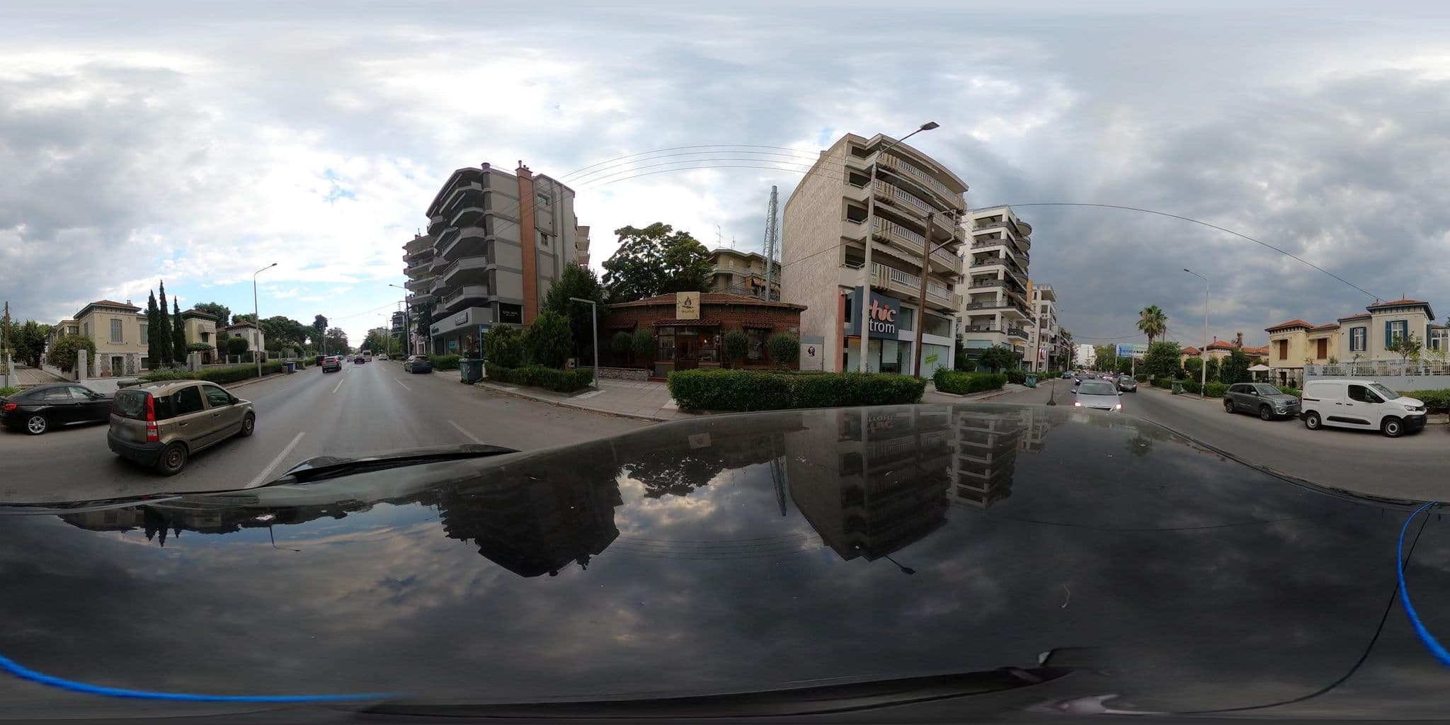 Street view near Classic Villa Ouziel, Kalamariá — © geraki (CC BY-SA · Mapillary)