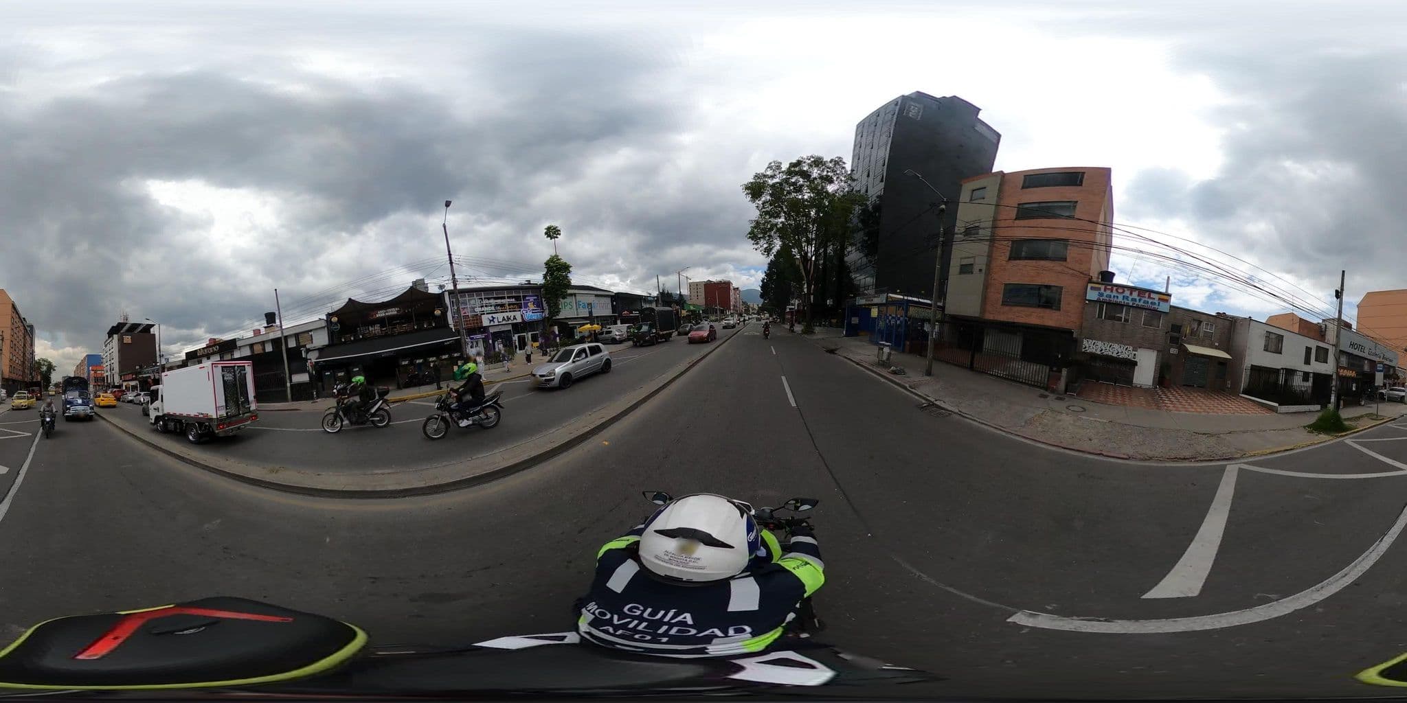 Street view near Hotel Ecoferia Boutique, Bogotá — © jramonSDM (CC BY-SA · Mapillary)