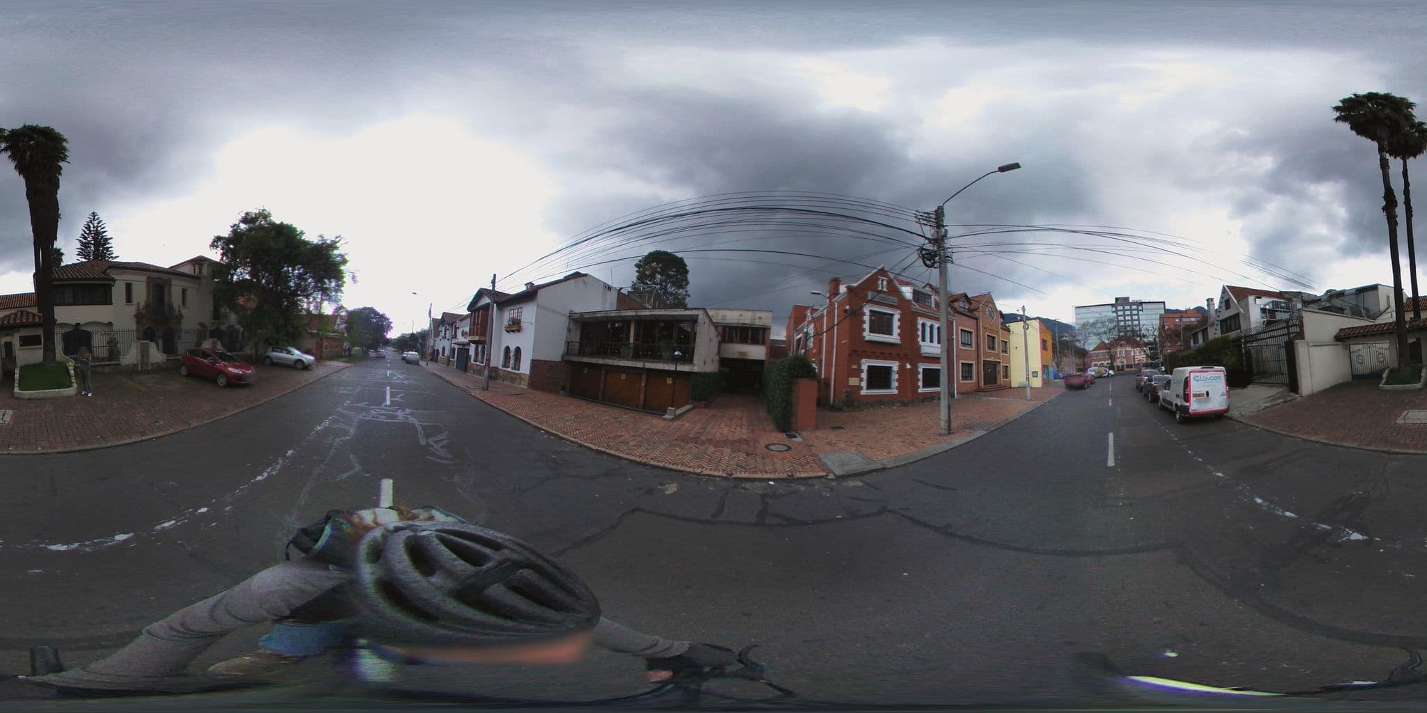 Street view near Hostal Los Sin Tierra, Bogotá — © ejegg (CC BY-SA · Mapillary)