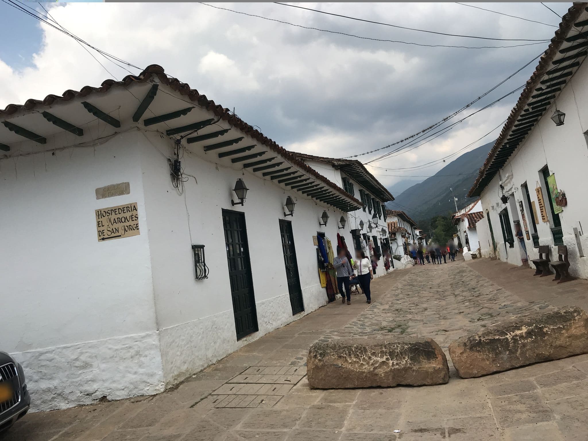 Street view near Hospedería El Marqués de San Jorge, Villa de Leyva — © ejegg (CC BY-SA · Mapillary)
