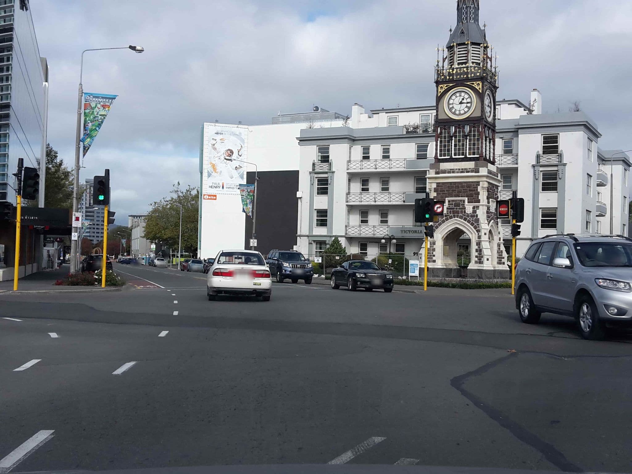 Street view near Sudima Hotel, Christchurch — © hoodlum (CC BY-SA · Mapillary)