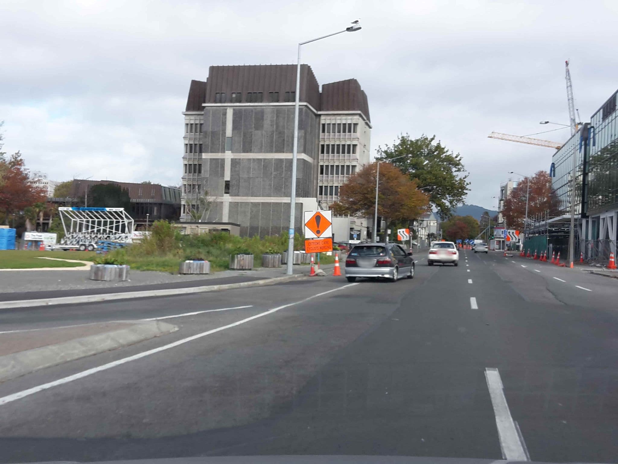 Street view near Crowne Plaza, Christchurch — © hoodlum (CC BY-SA · Mapillary)