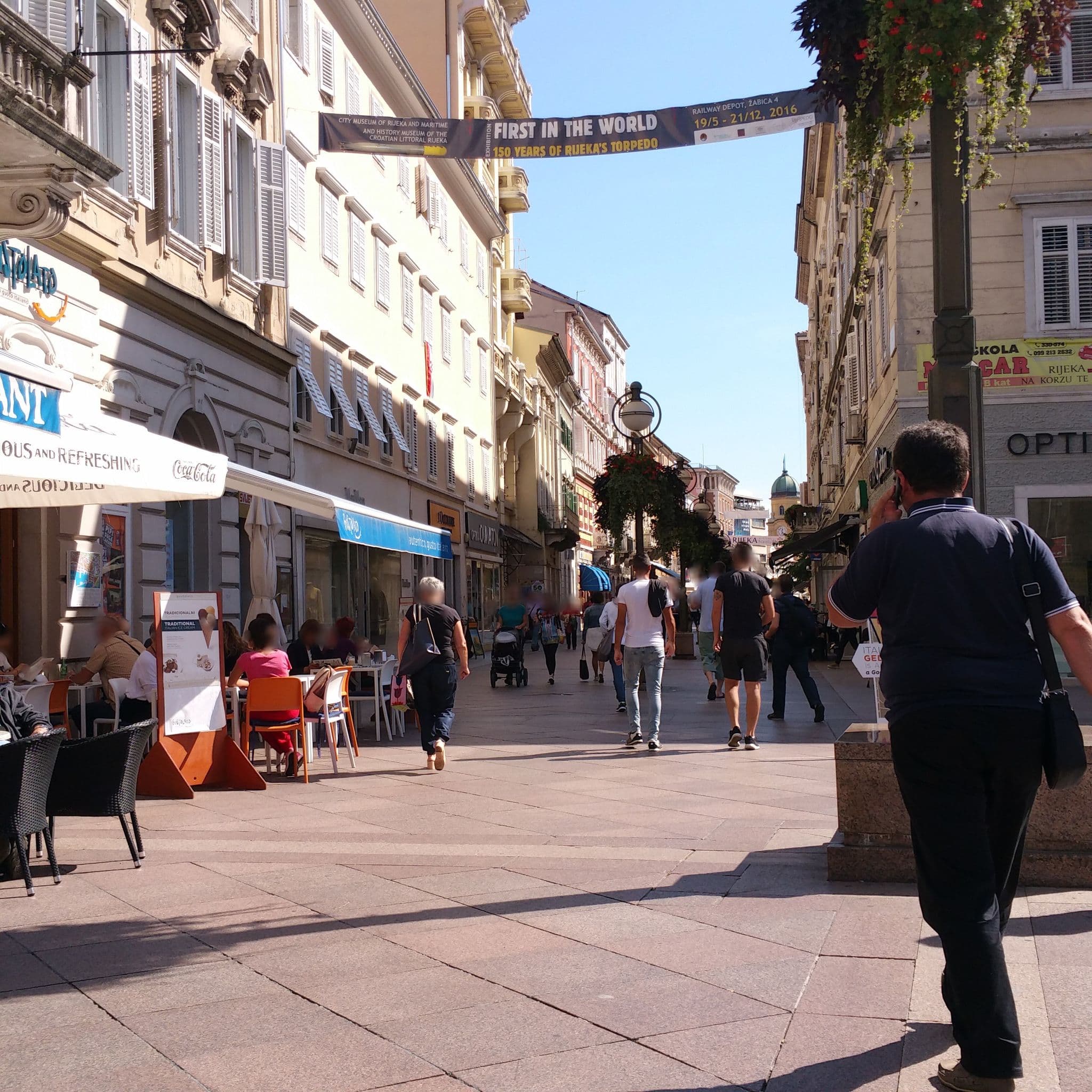 Street view near Srnec Apartments - Korzo, Rijeka — © kalle385 (CC BY-SA · Mapillary)