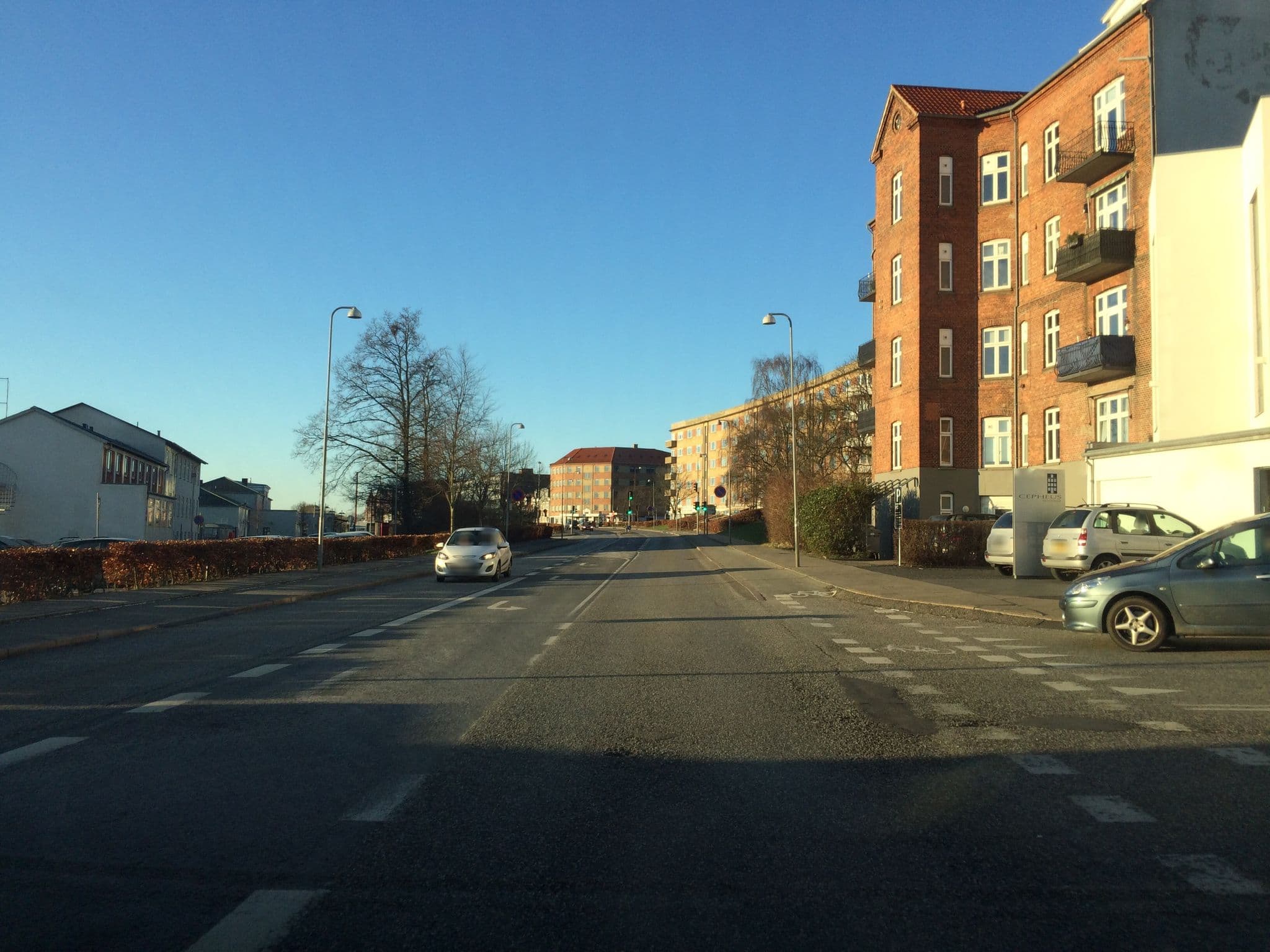 Street view near Hotel Kronjylland A/S, Randers — © peterleth (CC BY-SA · Mapillary)