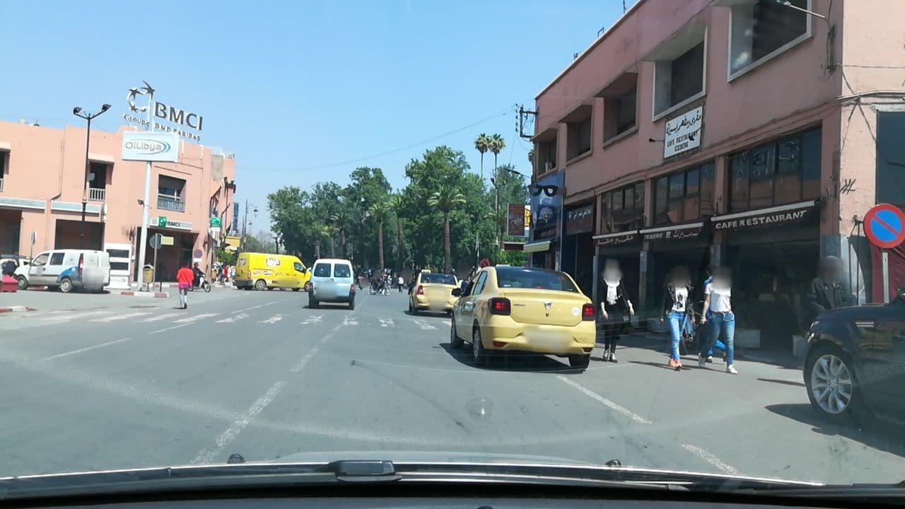 Street view near Hôtel La Gazelle - فندق الغزالة, Marrakesh — © theredcity18 (CC BY-SA · Mapillary)