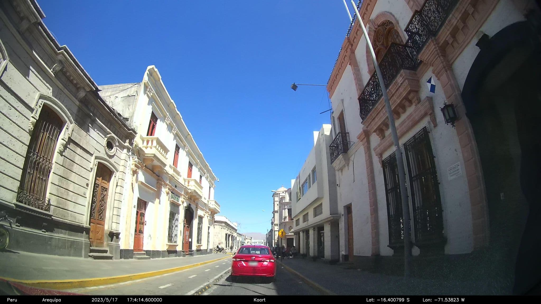 Street view near Wanderlust Aqp Hostel, Arequipa — © kaart_2 (CC BY-SA · Mapillary)