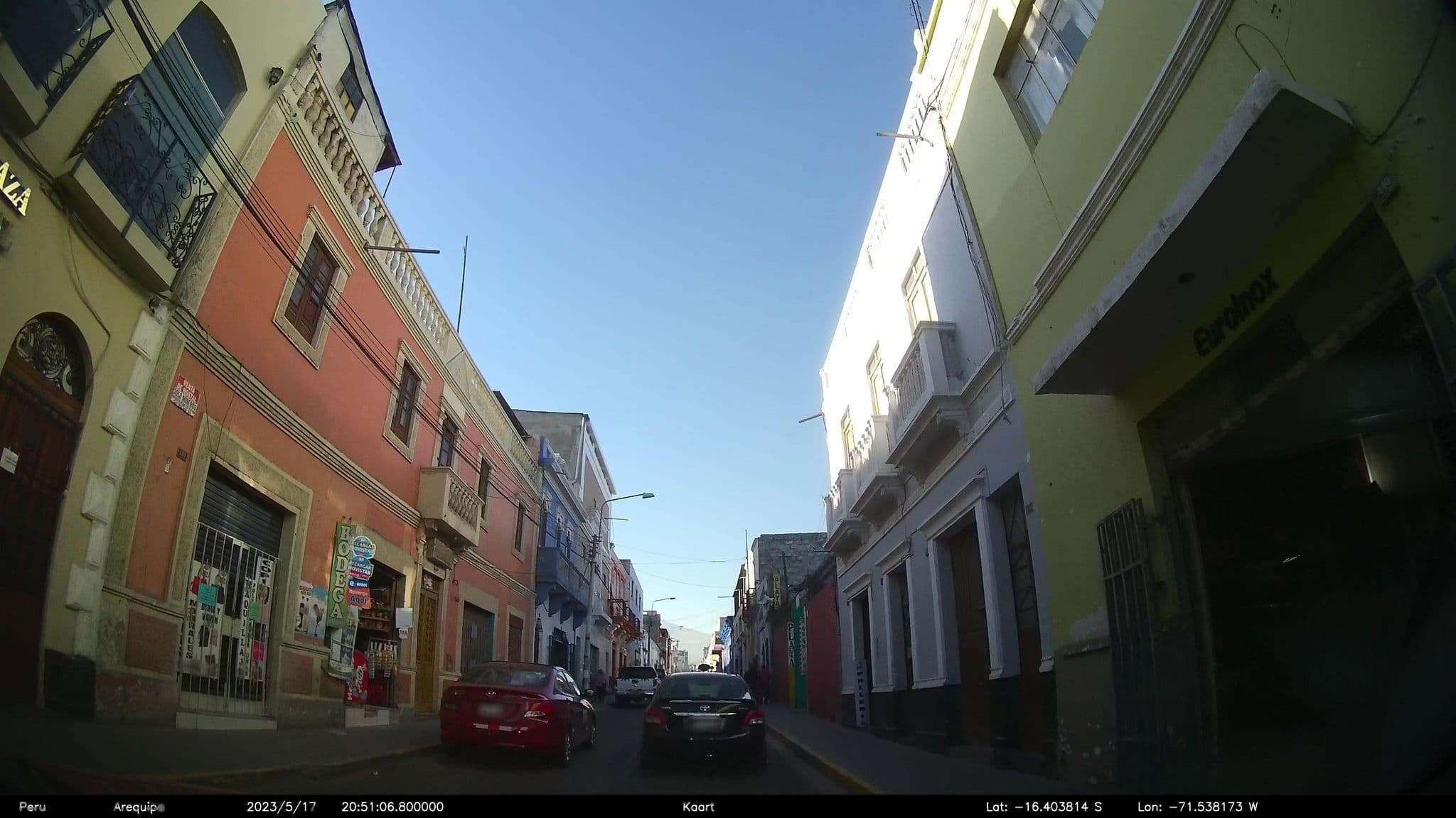 Street view near Hostal Gran Hospedaje, Arequipa — © kaart_2 (CC BY-SA · Mapillary)