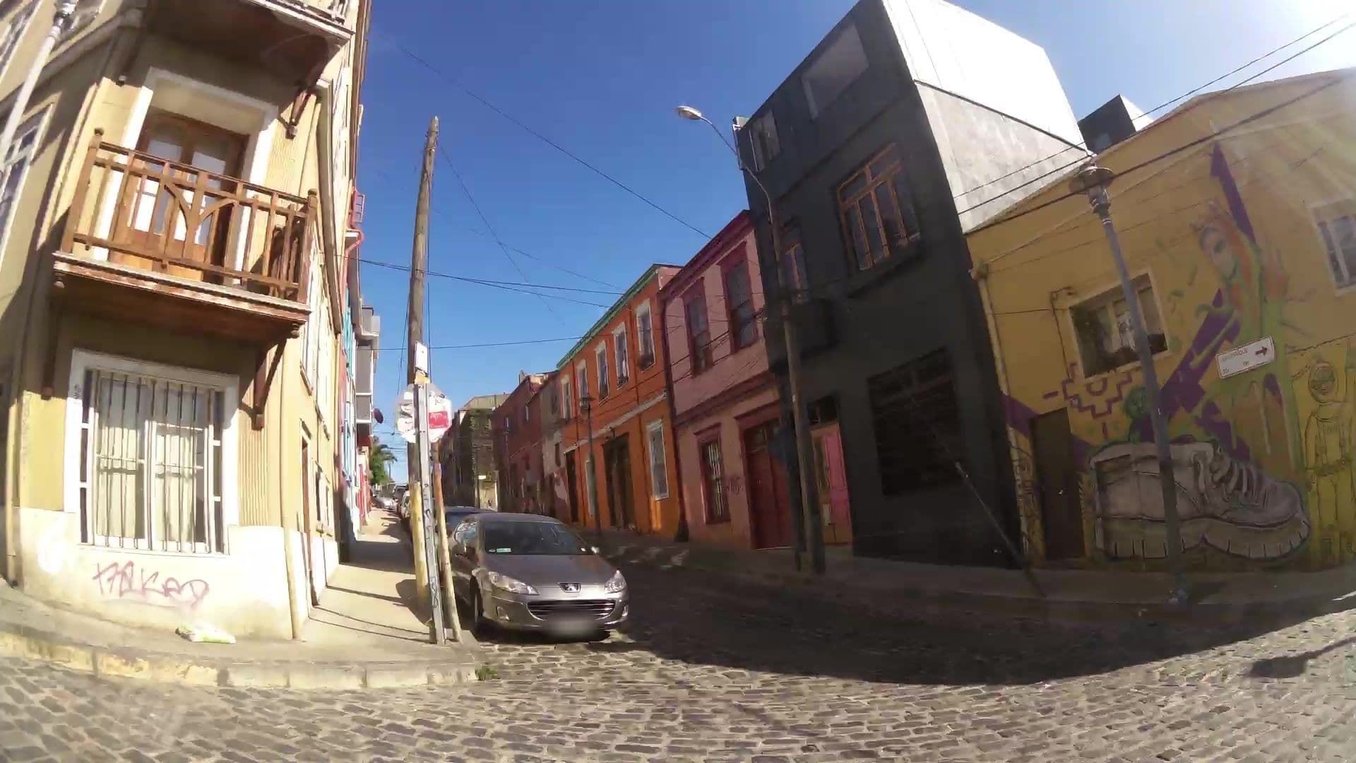 Street view near Hostel Adlafken, Valparaíso — © kaartcam (CC BY-SA · Mapillary)