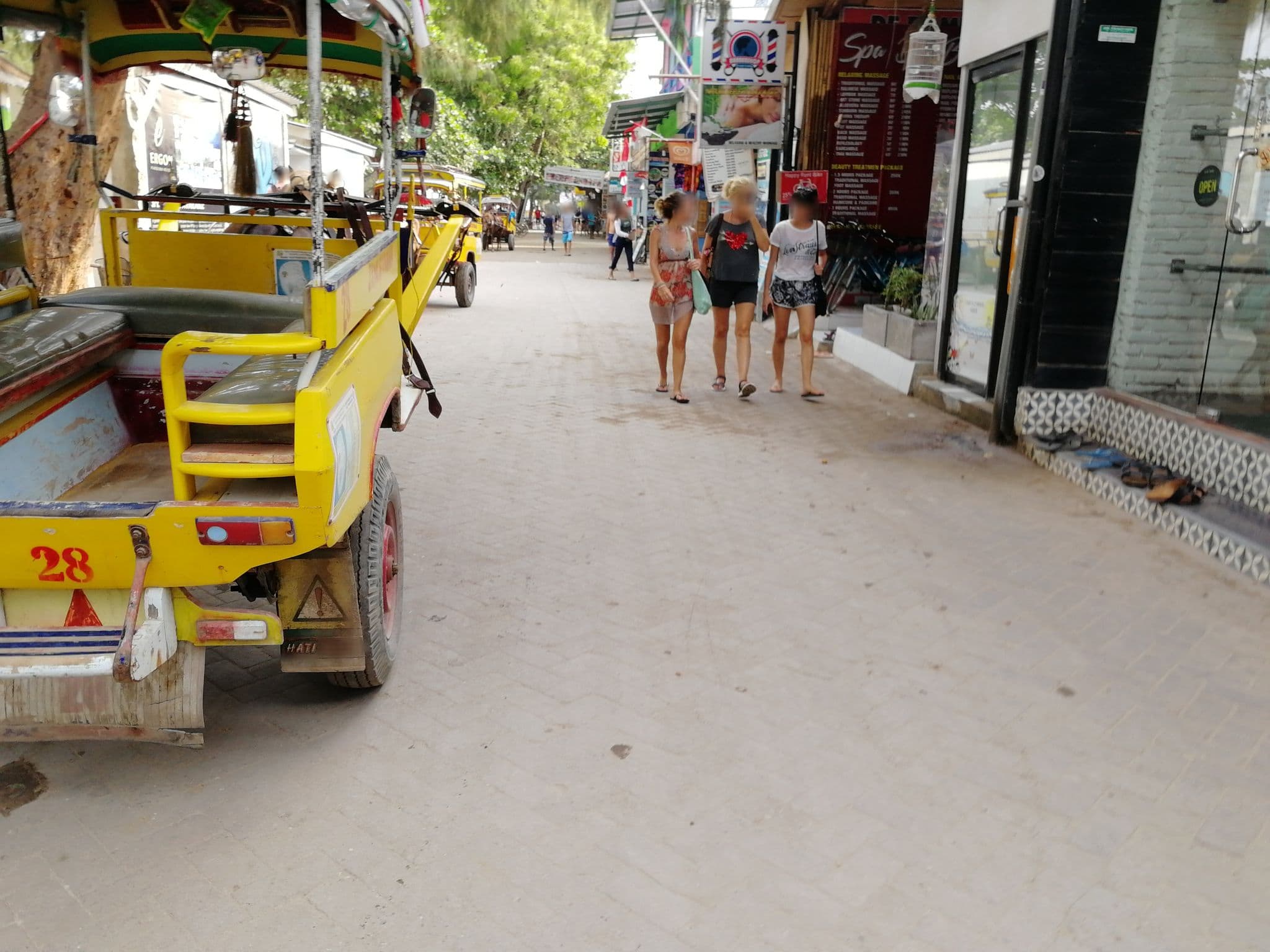 Street view near Melati Bungalows, Gili Trawangan