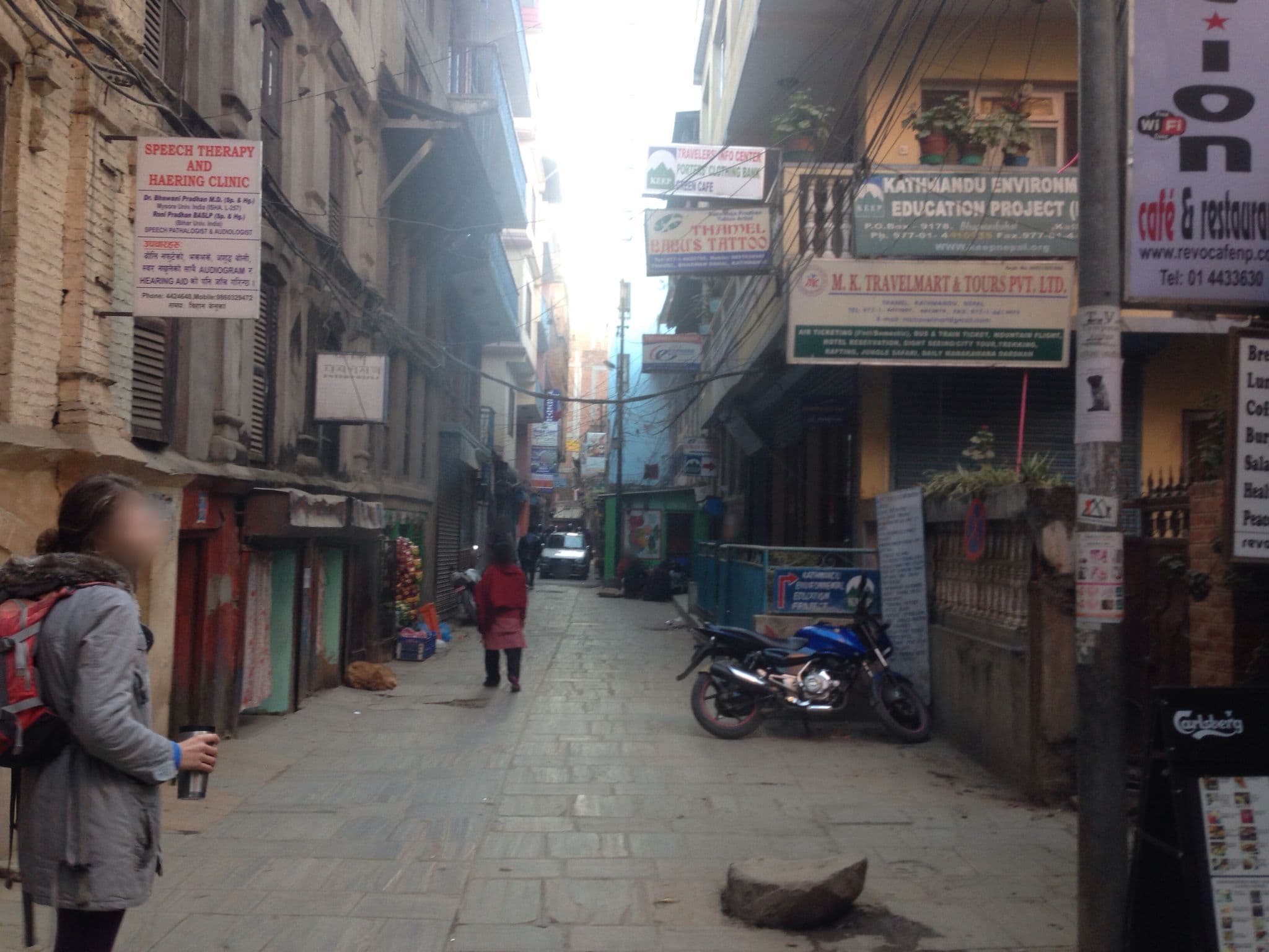 Street view near Oyo Hotel, Kathmandu — © fundacja_geolife (CC BY-SA · Mapillary)