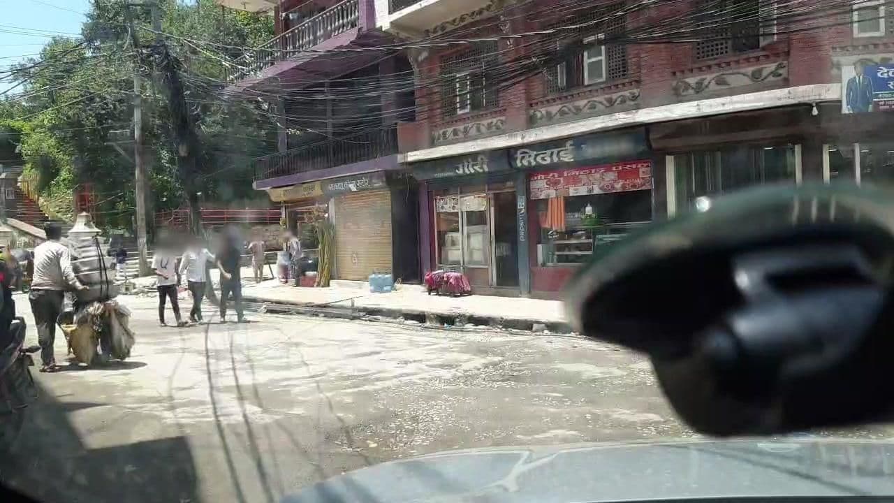 Street view near Mahadev Hotel, Kathmandu — © roadroid (CC BY-SA · Mapillary)