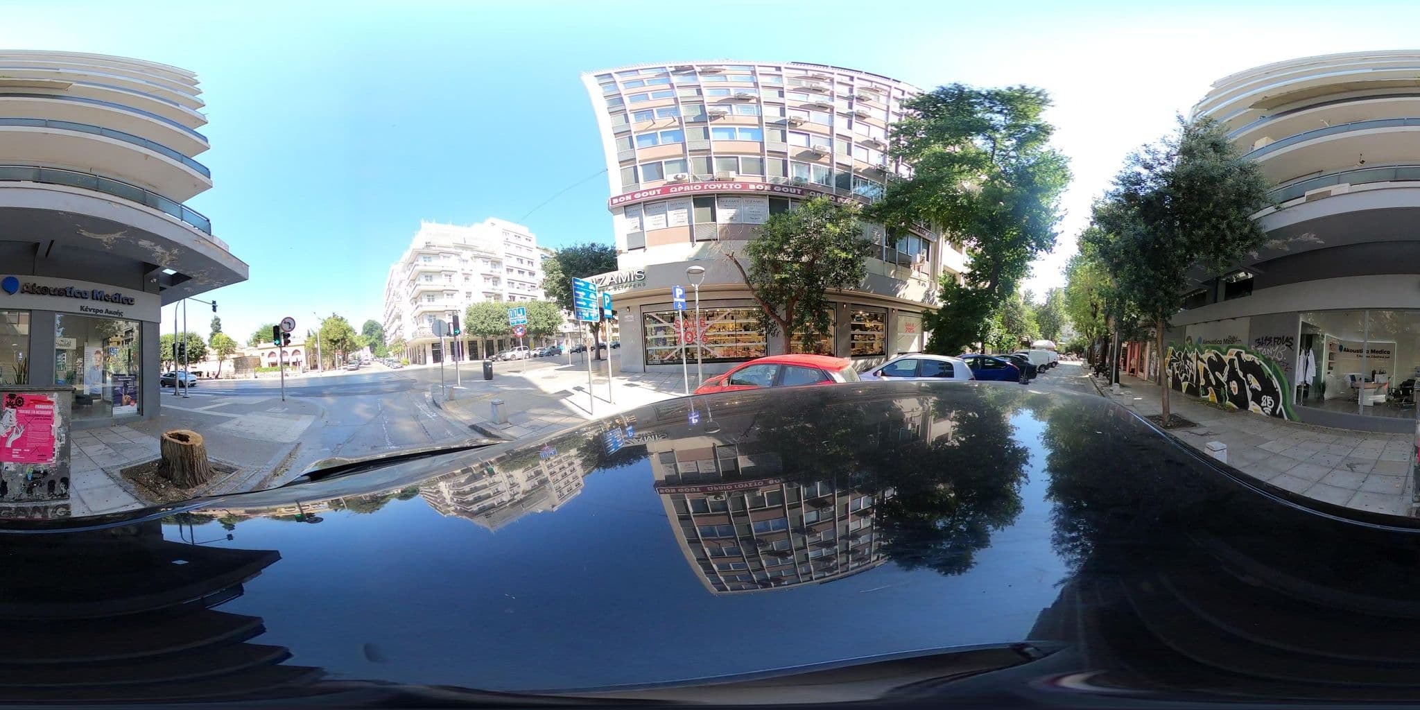 Street view near Egnatia Palace | Aegeon Hotels Group, Thessaloníki — © geraki (CC BY-SA · Mapillary)