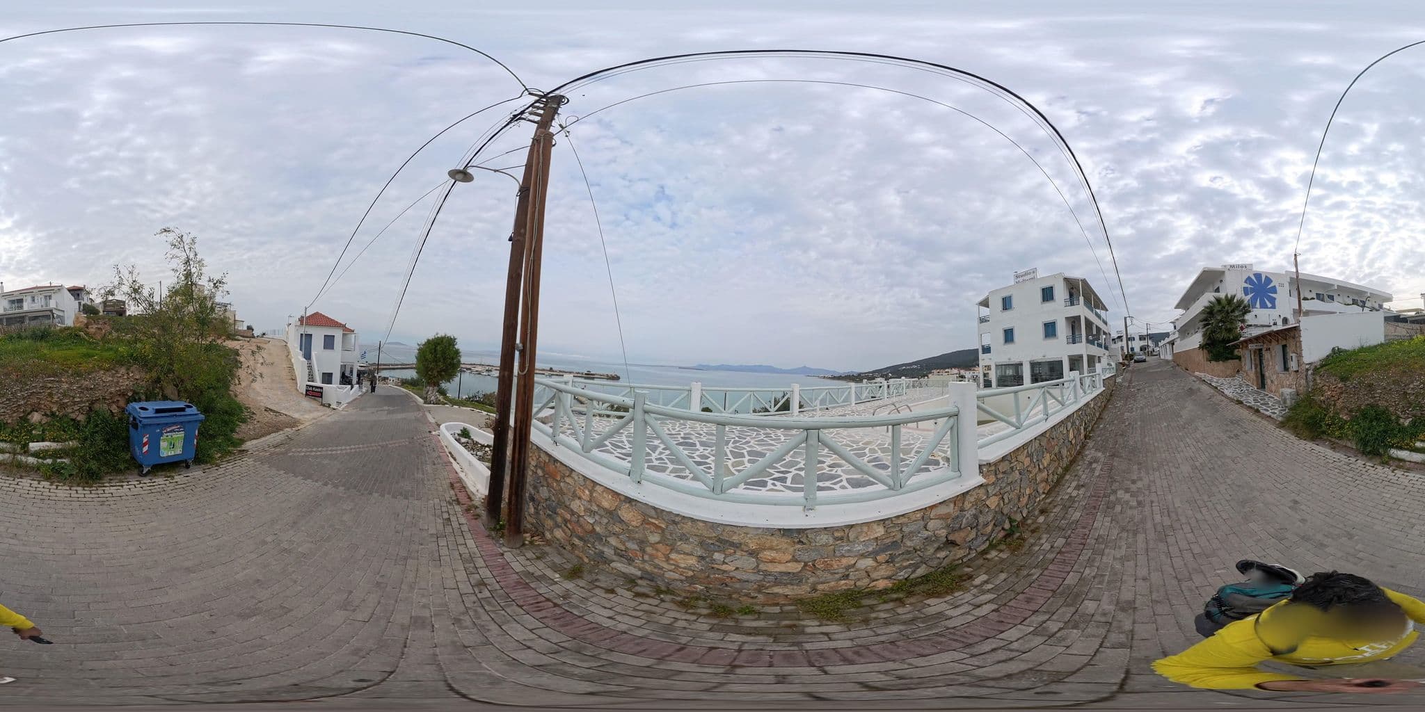 Street view near Milos Hotel, Agkístri — © NickGar (CC BY-SA · Mapillary)