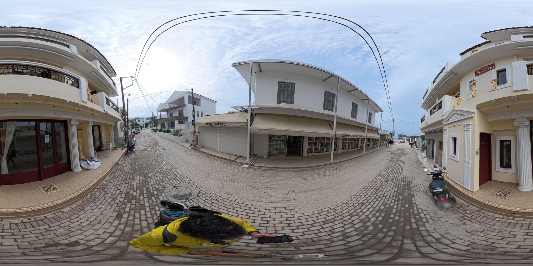 Street view near Galini Hotel, Agkístri — © NickGar (CC BY-SA · Mapillary)