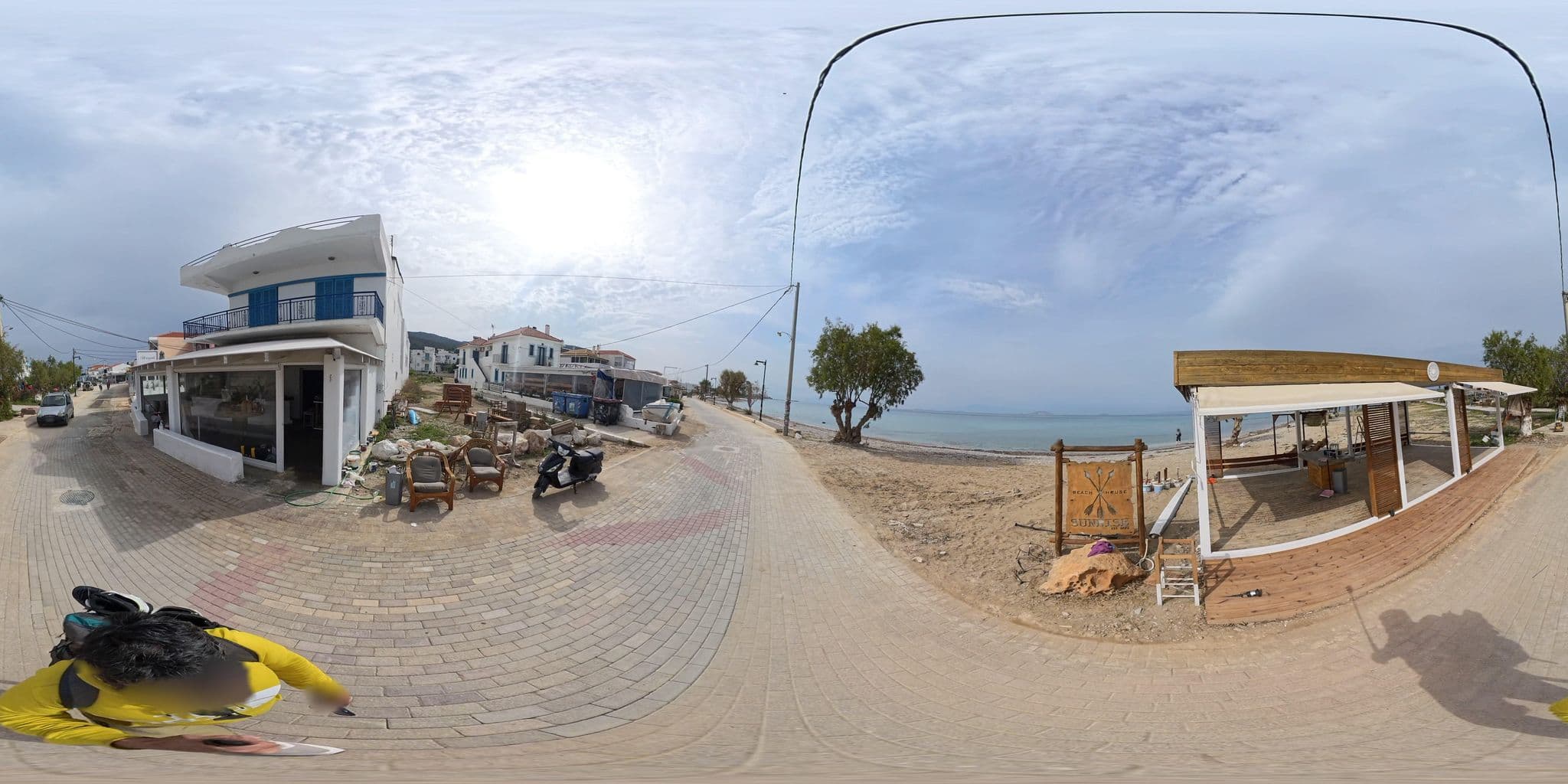 Street view near Akrogiali Bed & Breakfast, Agkístri — © NickGar (CC BY-SA · Mapillary)