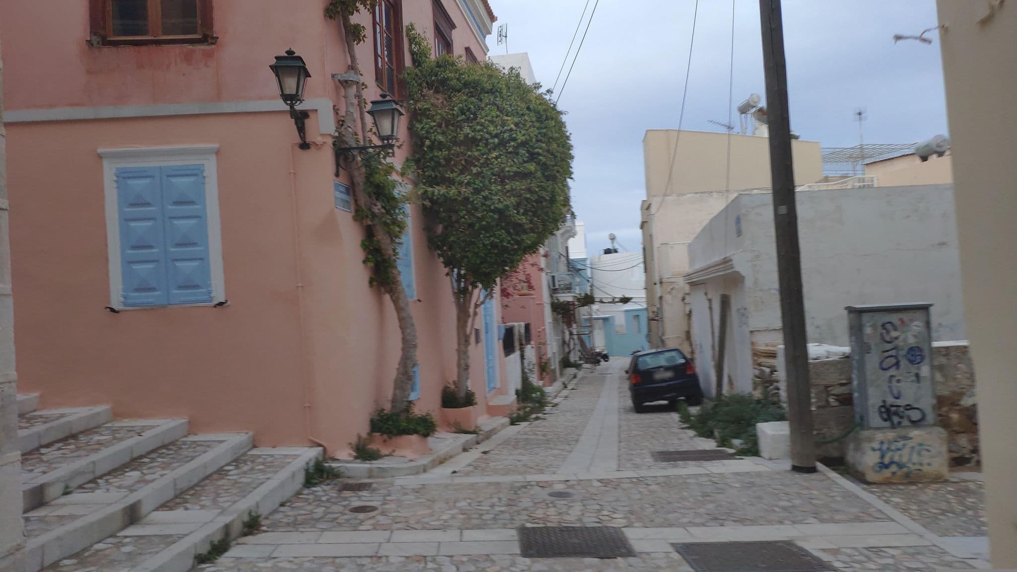 Street view near Palazzo Santa Maria - Historic Hotels of Europe, Ermoúpolis — © pppetros (CC BY-SA · Mapillary)