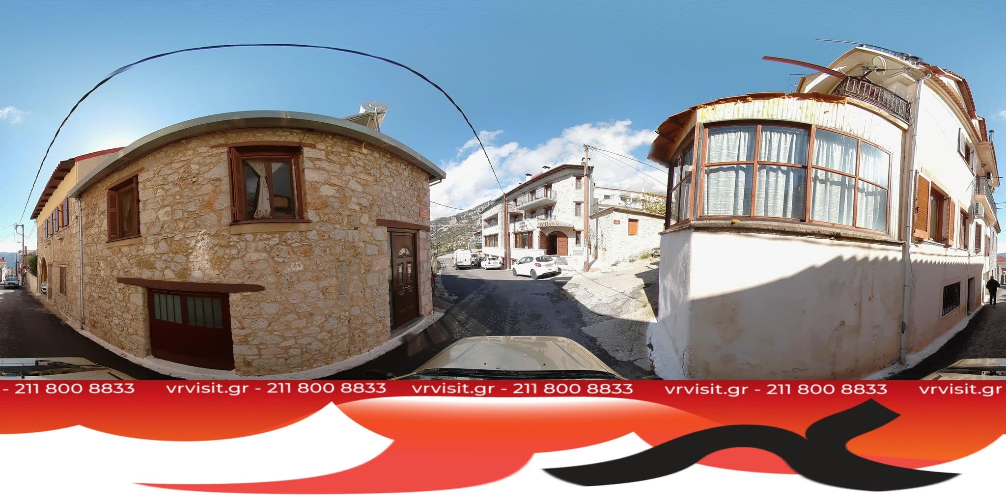 Street view near Guesthouse Simou, Aráchova — © VRvisit (CC BY-SA · Mapillary)