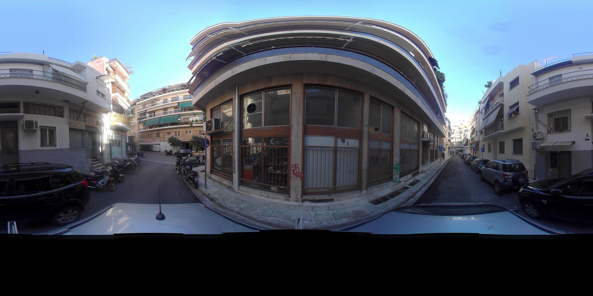 Street view near Place to be Athens apartment, Zográfos — © zaf3kala (CC BY-SA · Mapillary)