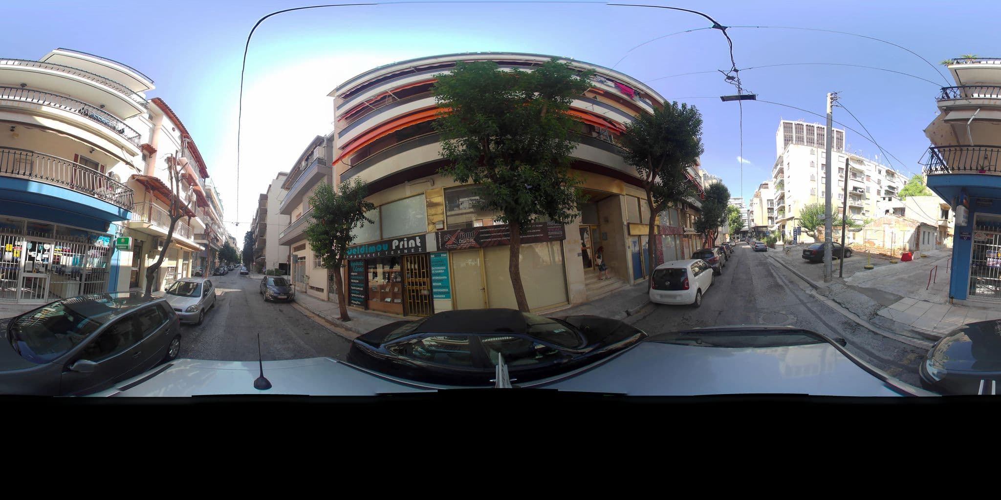 Street view near JD short &long stay apartments .Athens&Volos, Zográfos — © zaf3kala (CC BY-SA · Mapillary)