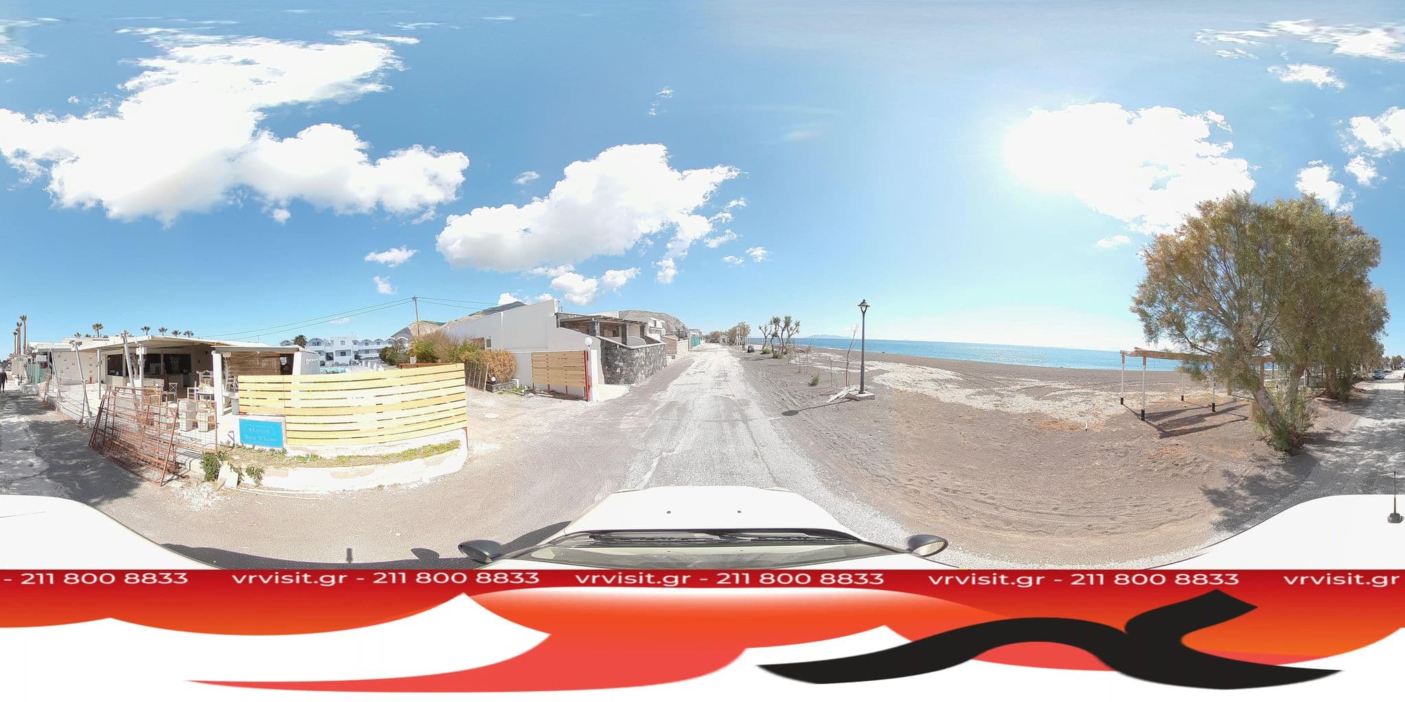 Street view near Sea View Beach Hotel - Santorini -, Emporeío — © VRvisit (CC BY-SA · Mapillary)