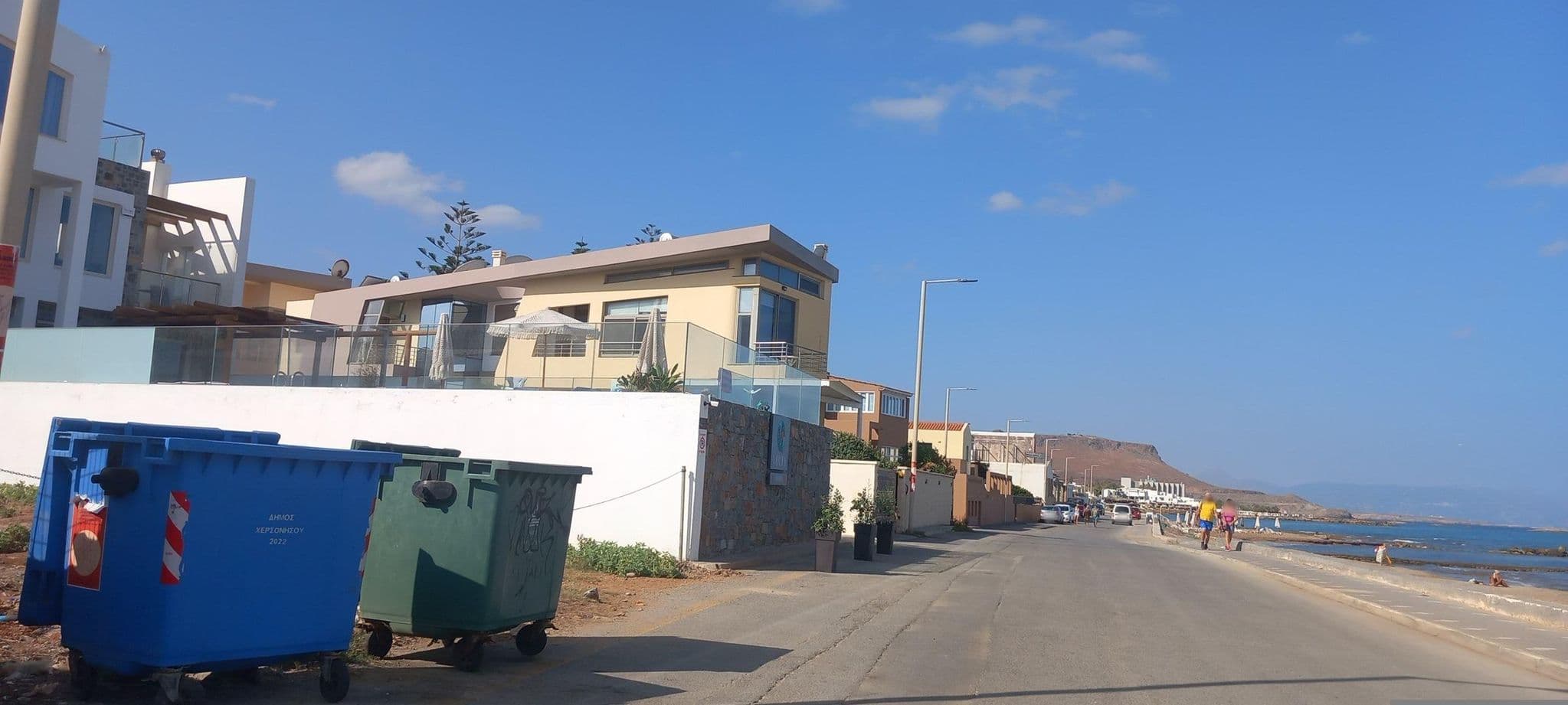 Street view near Rodo Seafront Villa with Heated private pool and jacuzzis by Volta Suites And Villas, Kokkíni Cháni — © rskedgell (CC BY-SA · Mapillary)