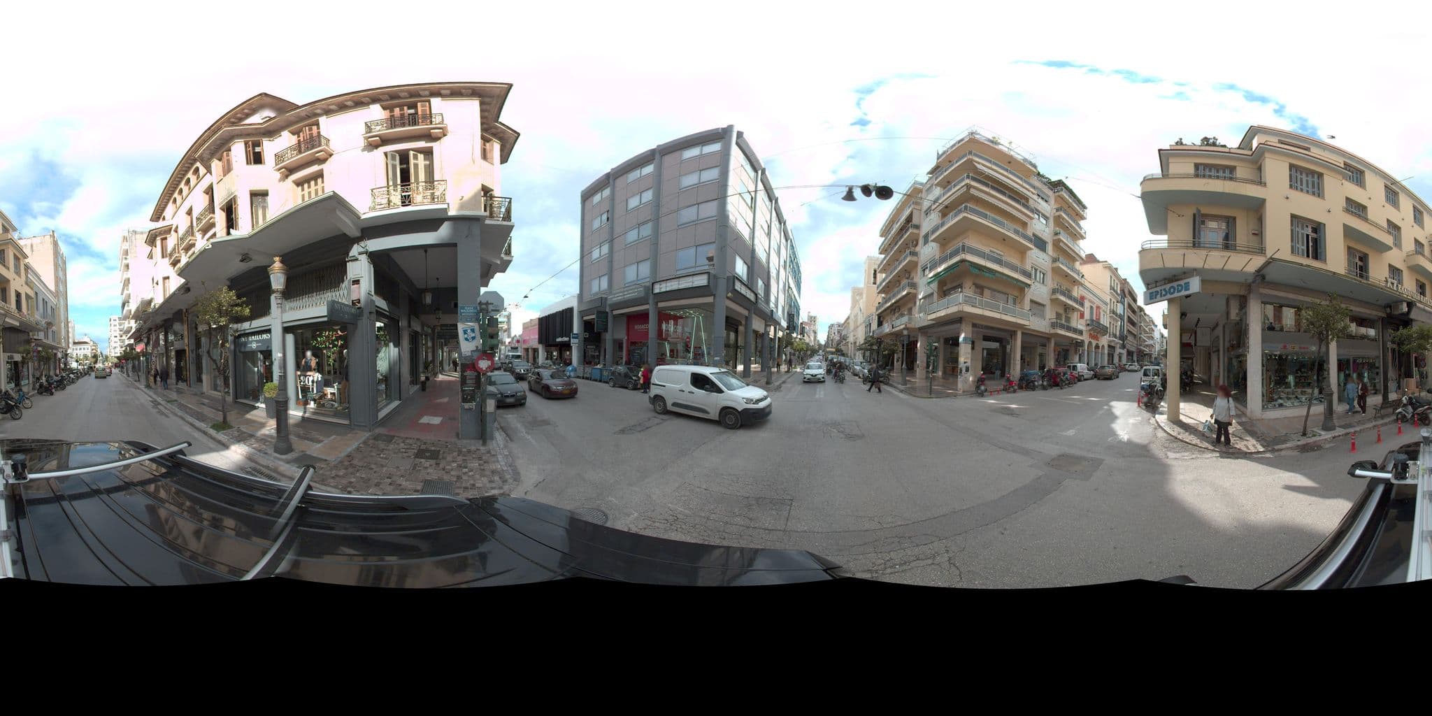 Street view near Anfides Hotel, Pátra — © MarianPanagiotopoulou (CC BY-SA · Mapillary)