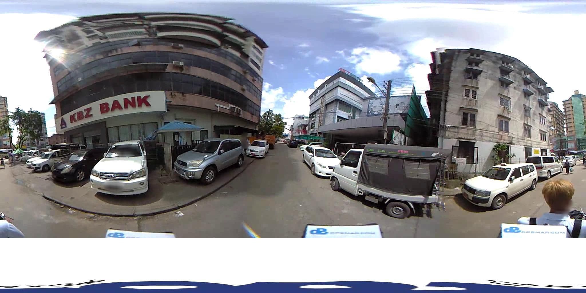 Street view near A Kyi Taw Hotels (Pazundaung), Mingala Tangnyunt — © dpsmap (CC BY-SA · Mapillary)