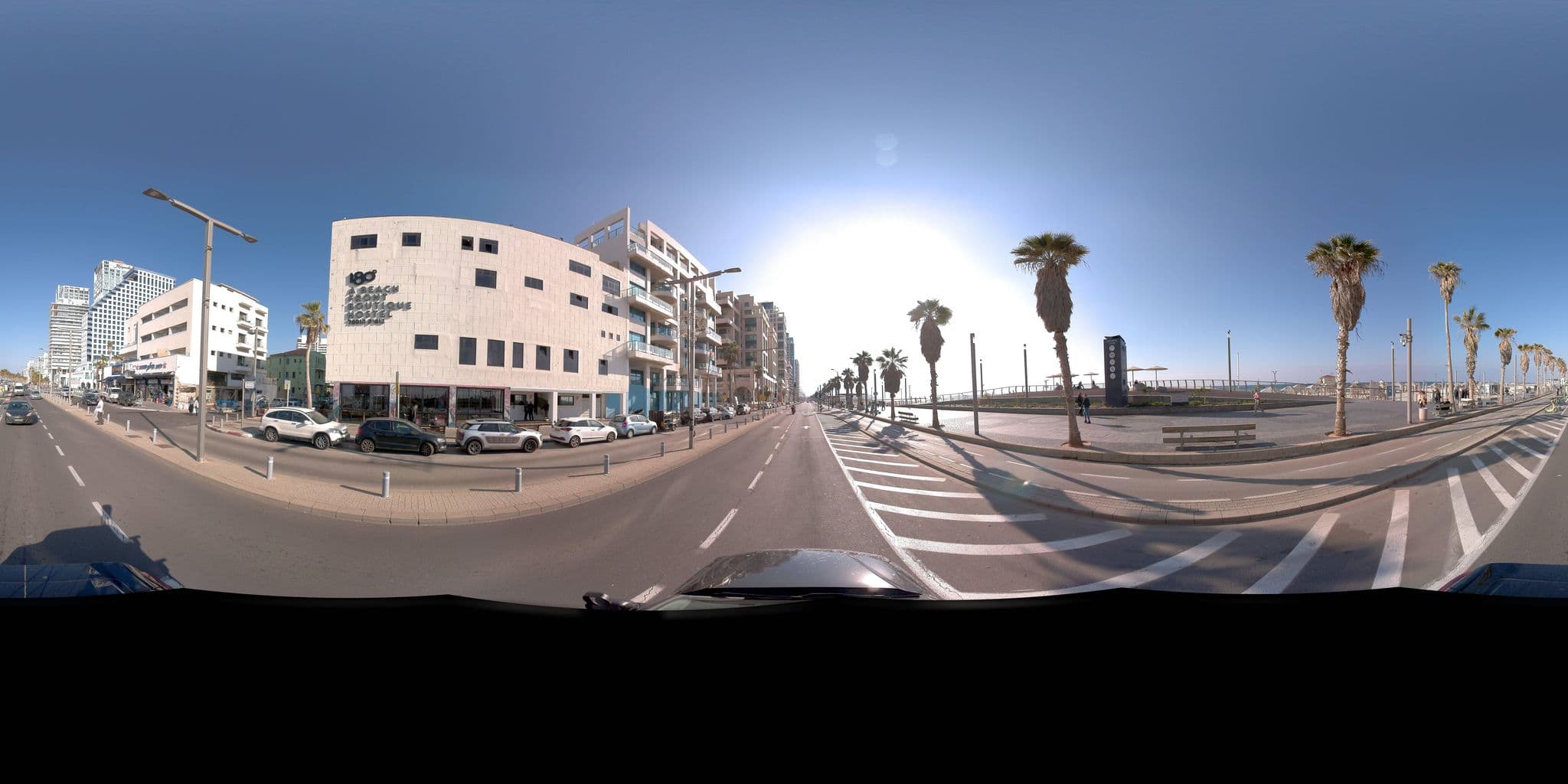 Street view near 180° A Beach Front Boutique Hostel, Tel Aviv — © jeffreymartin (CC BY-SA · Mapillary)