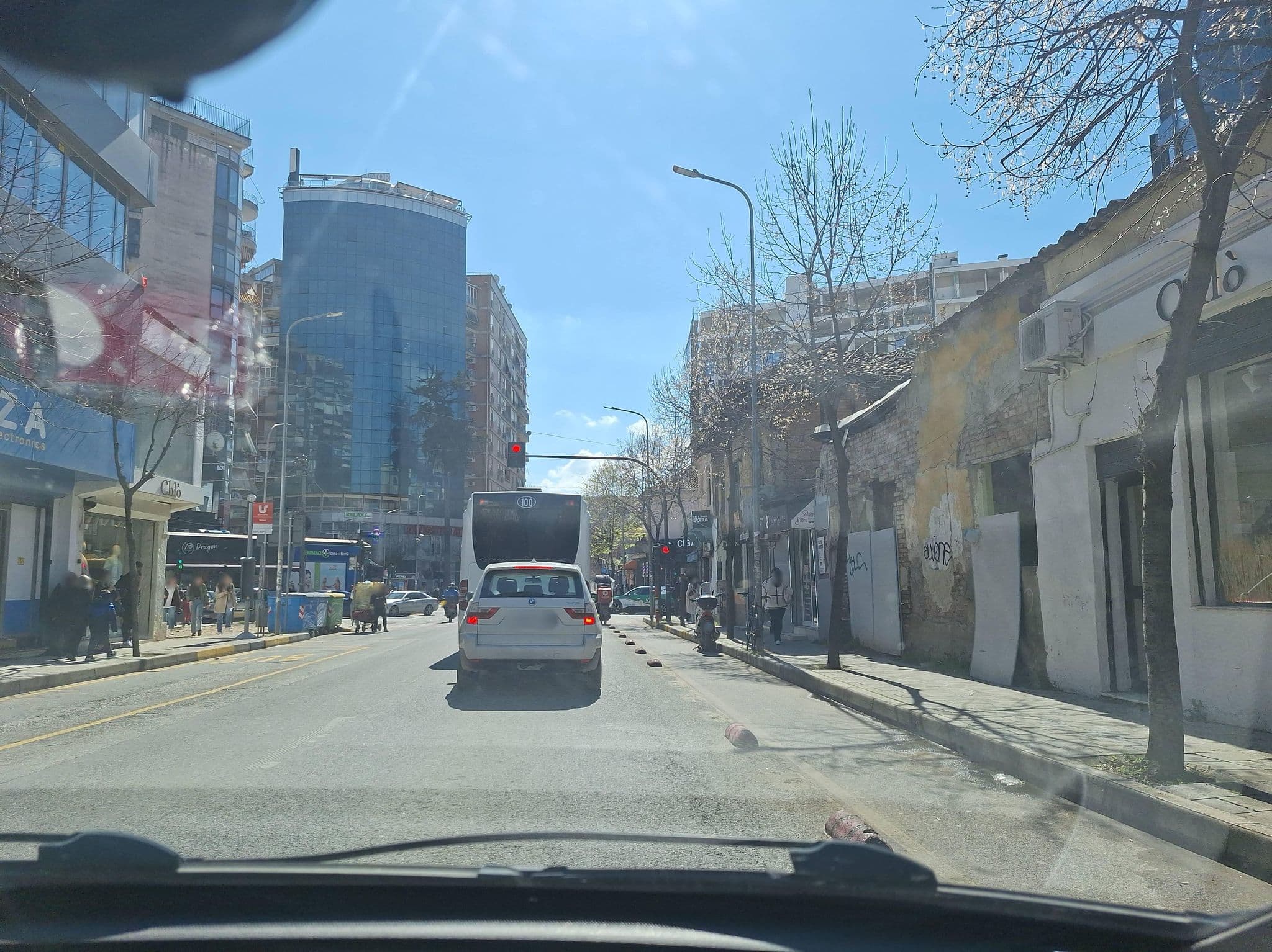 Street view near Green Door Hostel, Tirana — © denisju_osm (CC BY-SA · Mapillary)