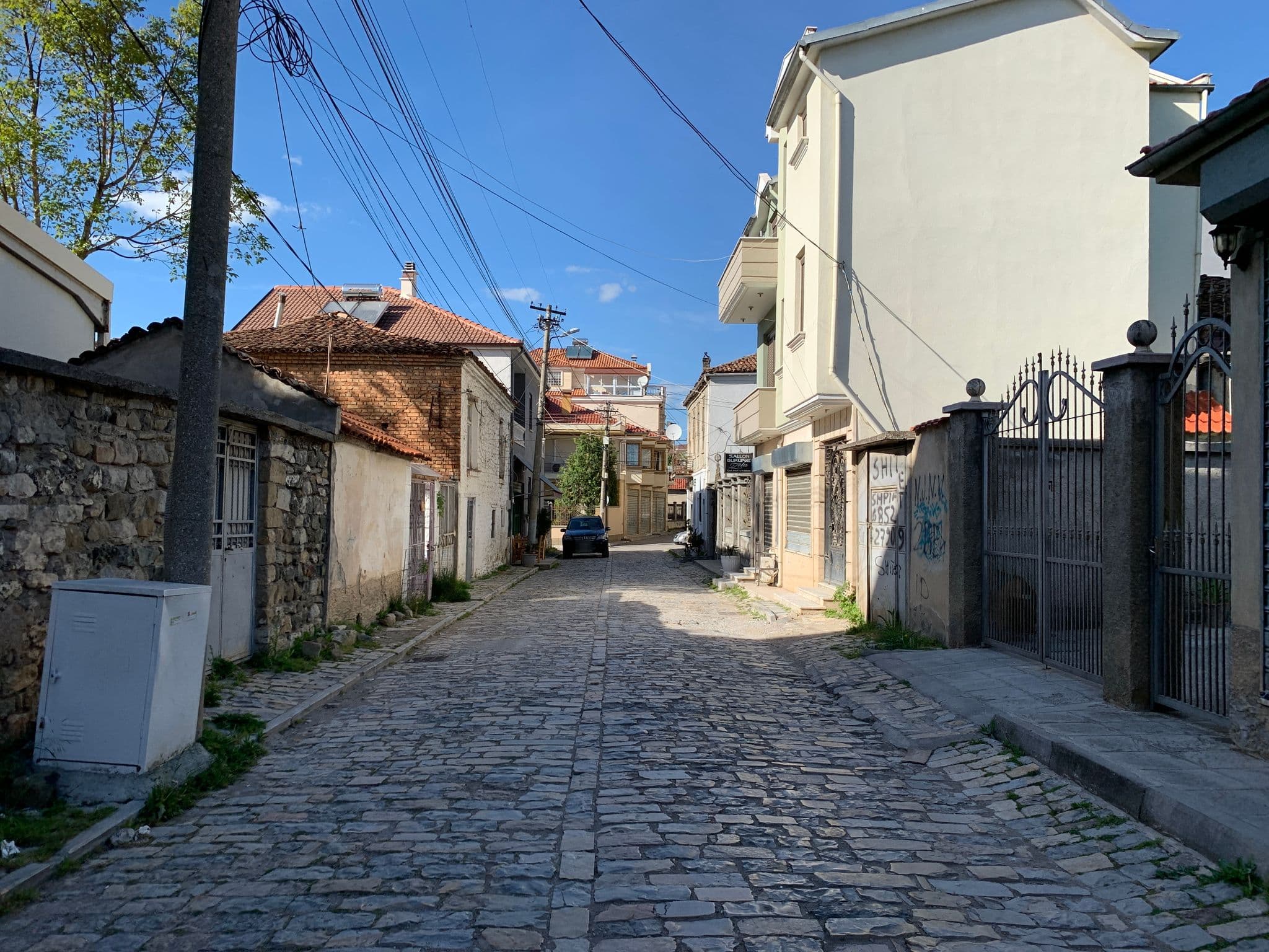 Street view near At Home Hostel, Korçë — © vrinek (CC BY-SA · Mapillary)