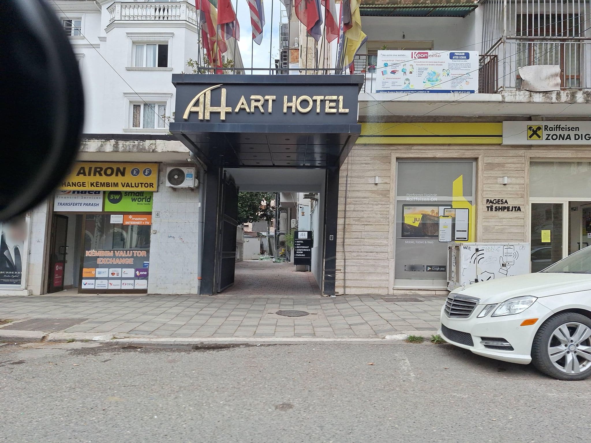 Street view near Art Hotel Tirana, Tirana — © denisju_osm (CC BY-SA · Mapillary)