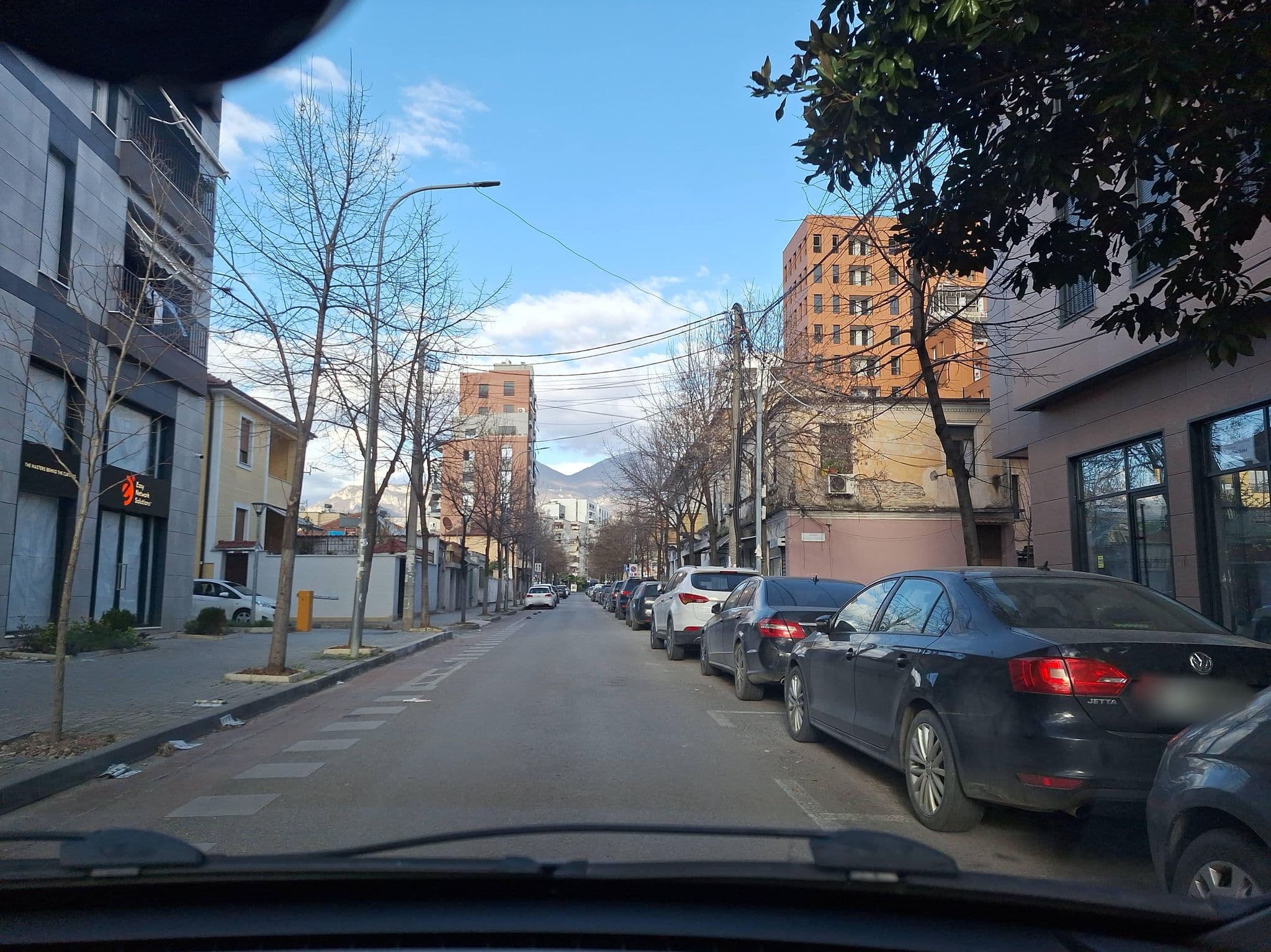 Street view near Wander Luxe hostel, Tirana — © denisju_osm (CC BY-SA · Mapillary)