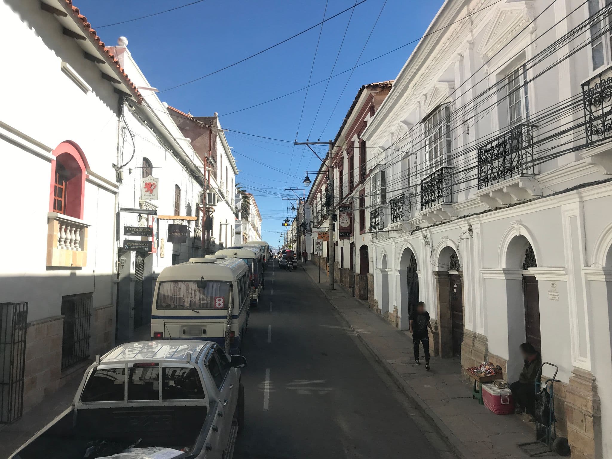 Street view near Cittadella Hostal, Sucre — © ejegg (CC BY-SA · Mapillary)