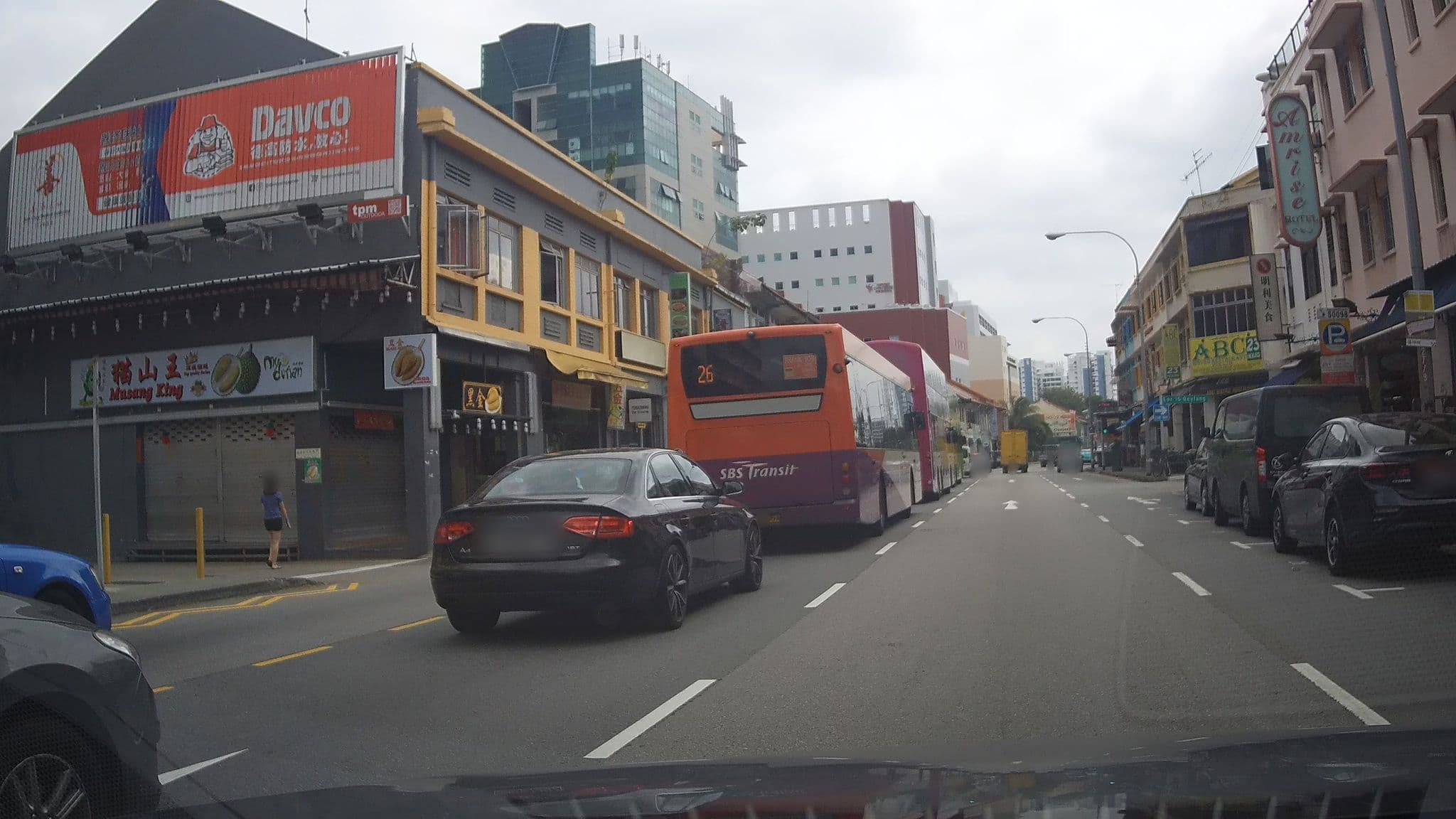 Street view near Amrise Foodstuffs, Geylang — © ashishgrab (CC BY-SA · Mapillary)