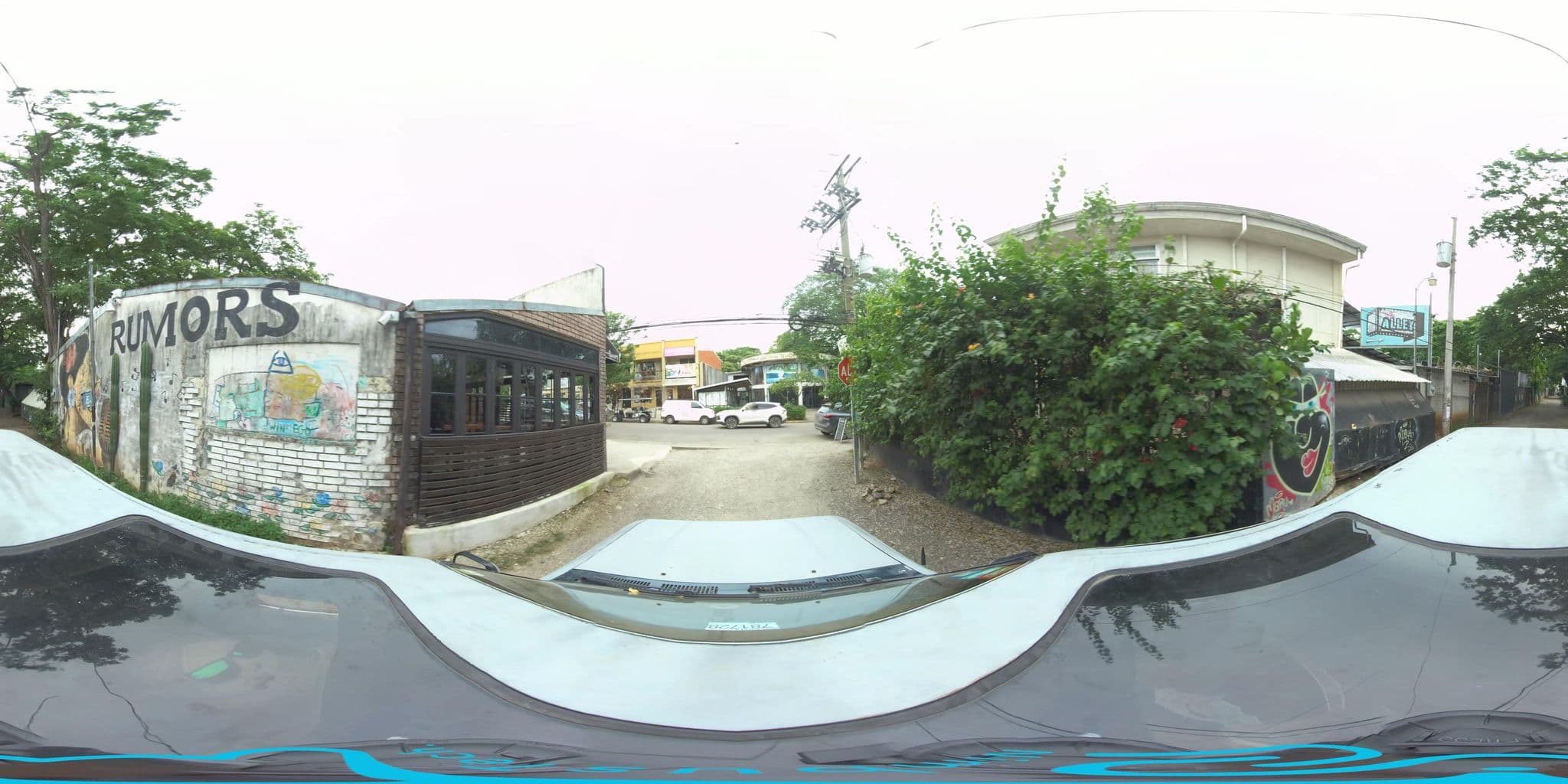 Street view near Coral Reef Surf Hostel and Camp, Tamarindo — © NimbusTech360 (CC BY-SA · Mapillary)