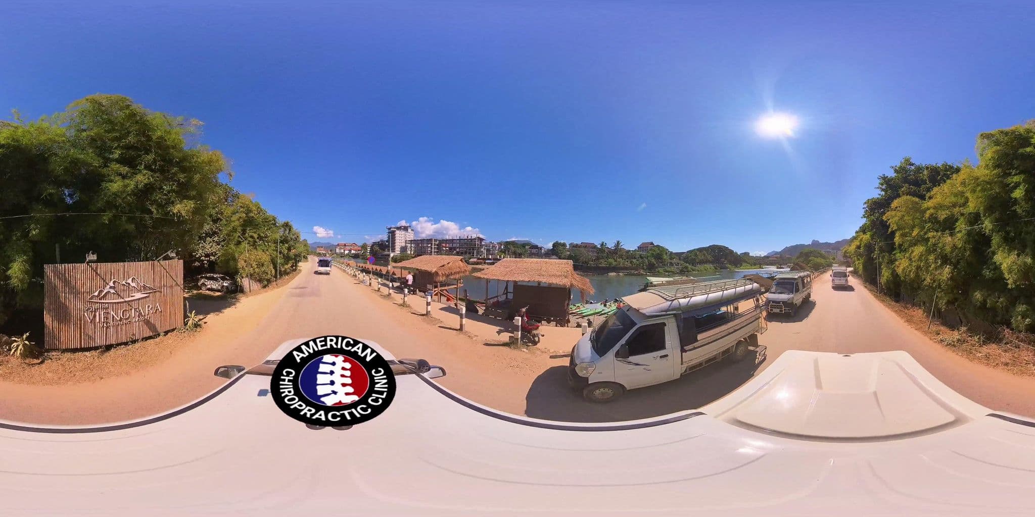 Street view near ViengTara VangVieng Resort, Vang Vieng — © DrLogan (CC BY-SA · Mapillary)