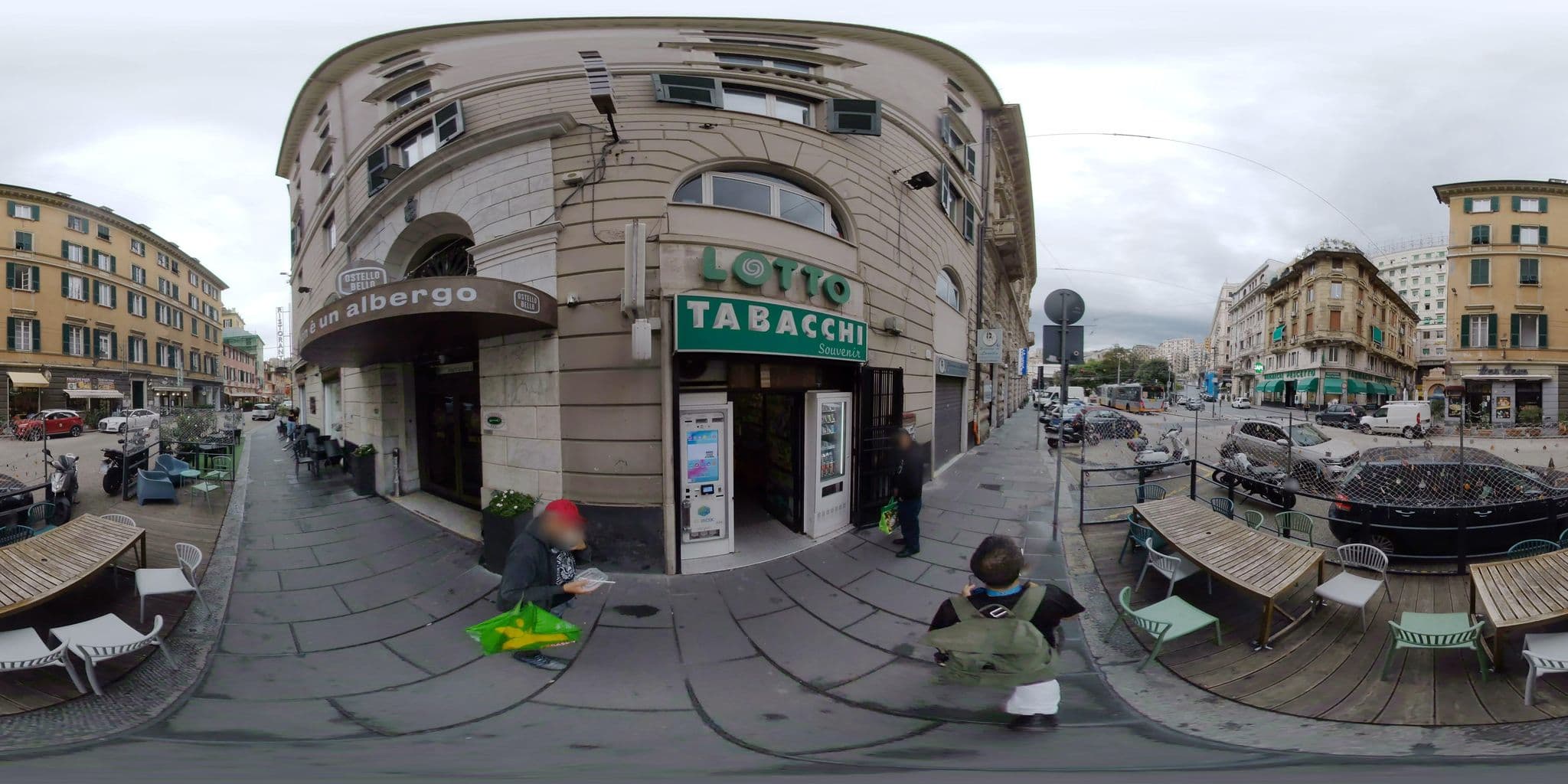 Street view near Hotel Britannia, Genoa — © mapconcierge (CC BY-SA · Mapillary)