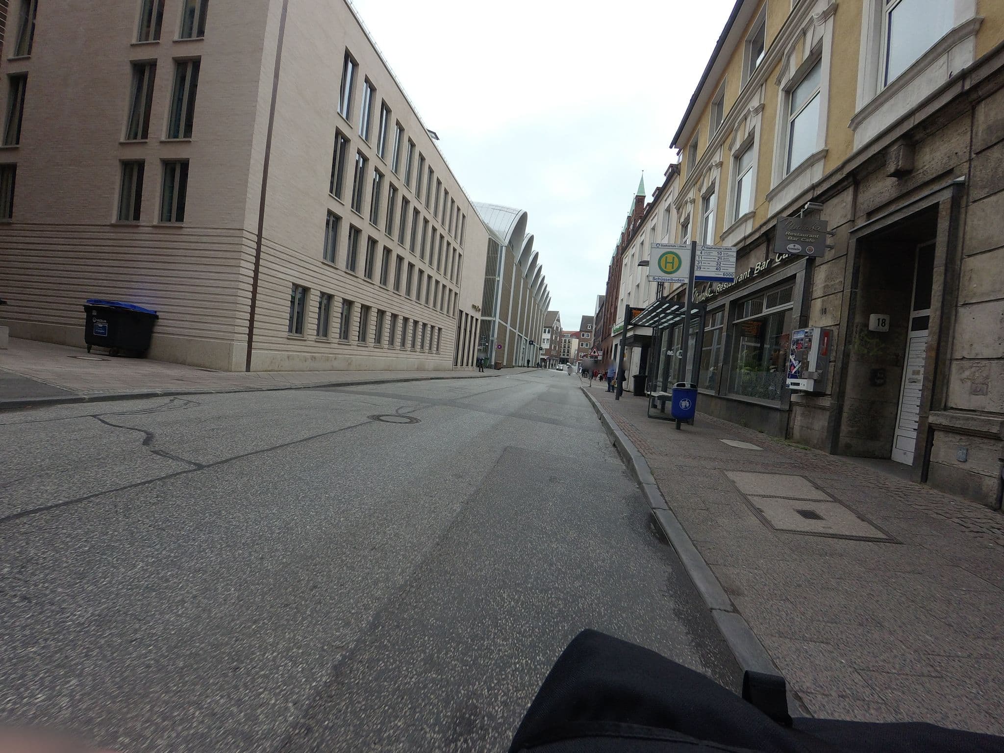Street view near Motel One Lübeck, Lübeck — © larshelmin (CC BY-SA · Mapillary)