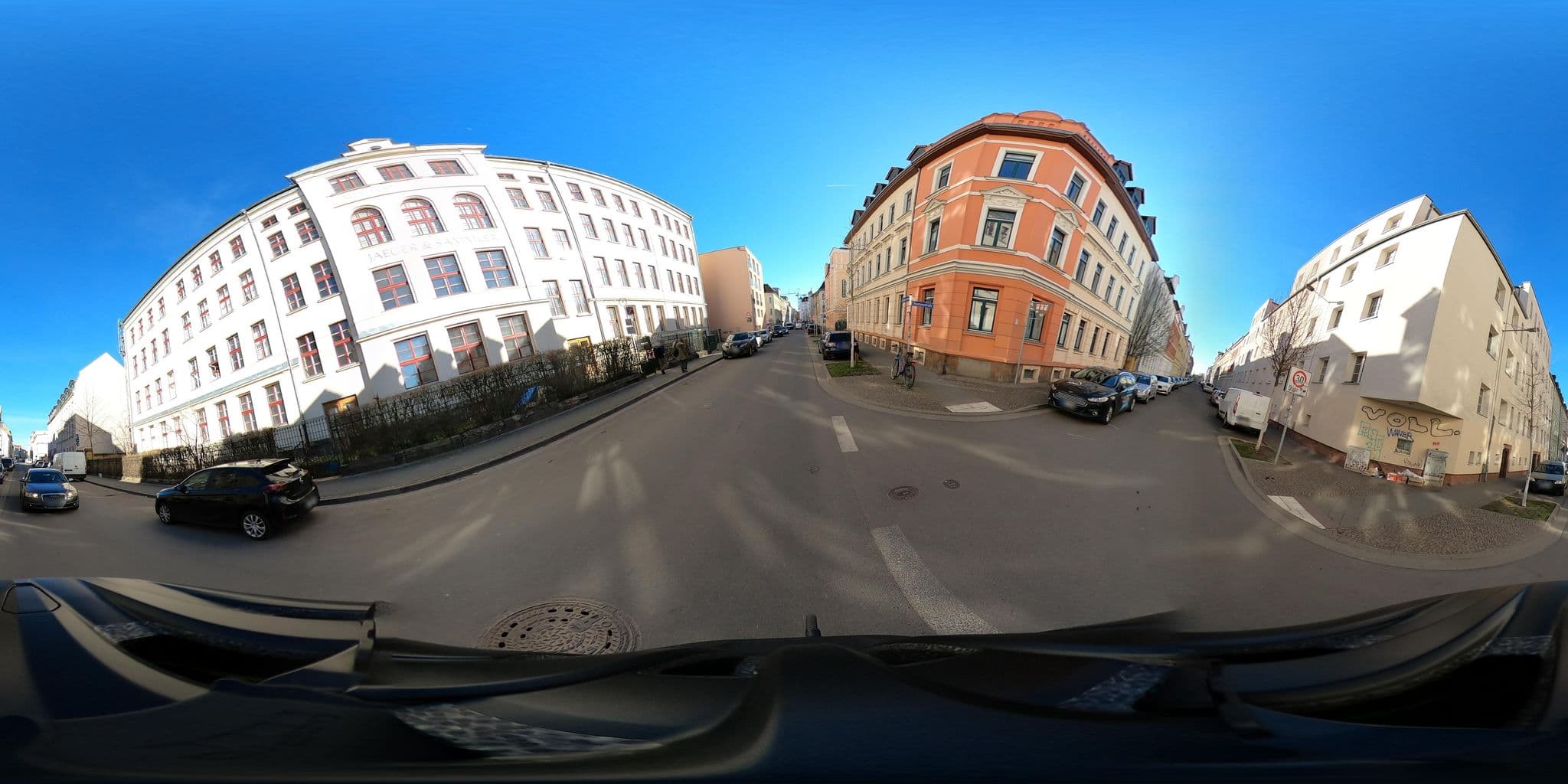 Street view near Pension Gießerstraße, Kleinzschocher — © kopra (CC BY-SA · Mapillary)